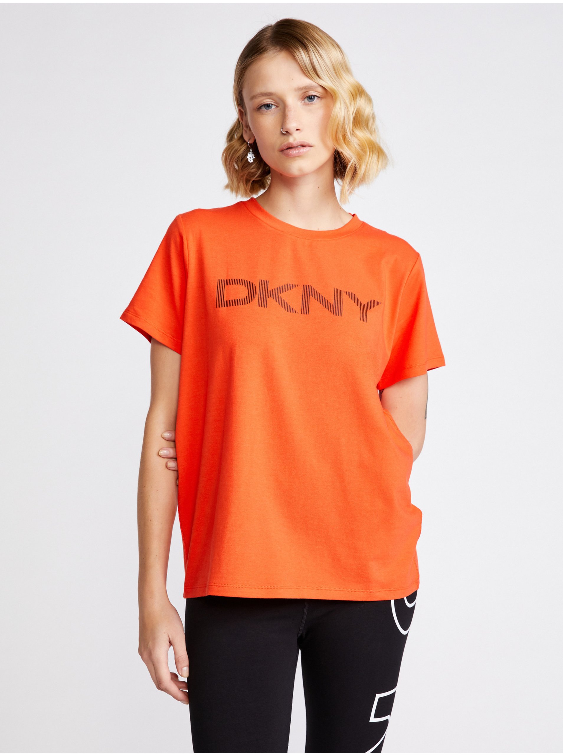 Levně Striped Logo Triko DKNY