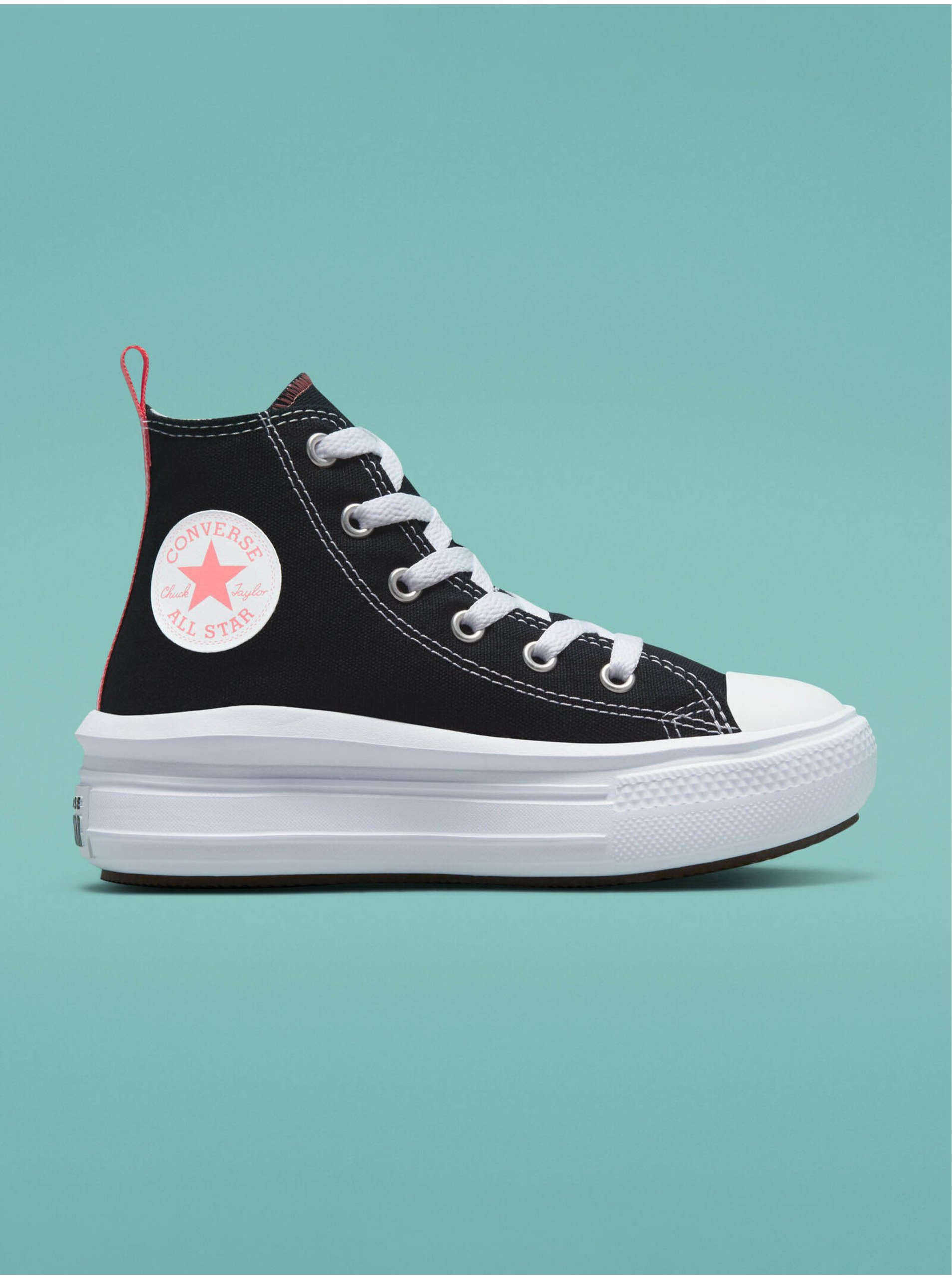 E-shop Černé dětské kotníkové tenisky na platformě Converse Chuck Taylor All Star