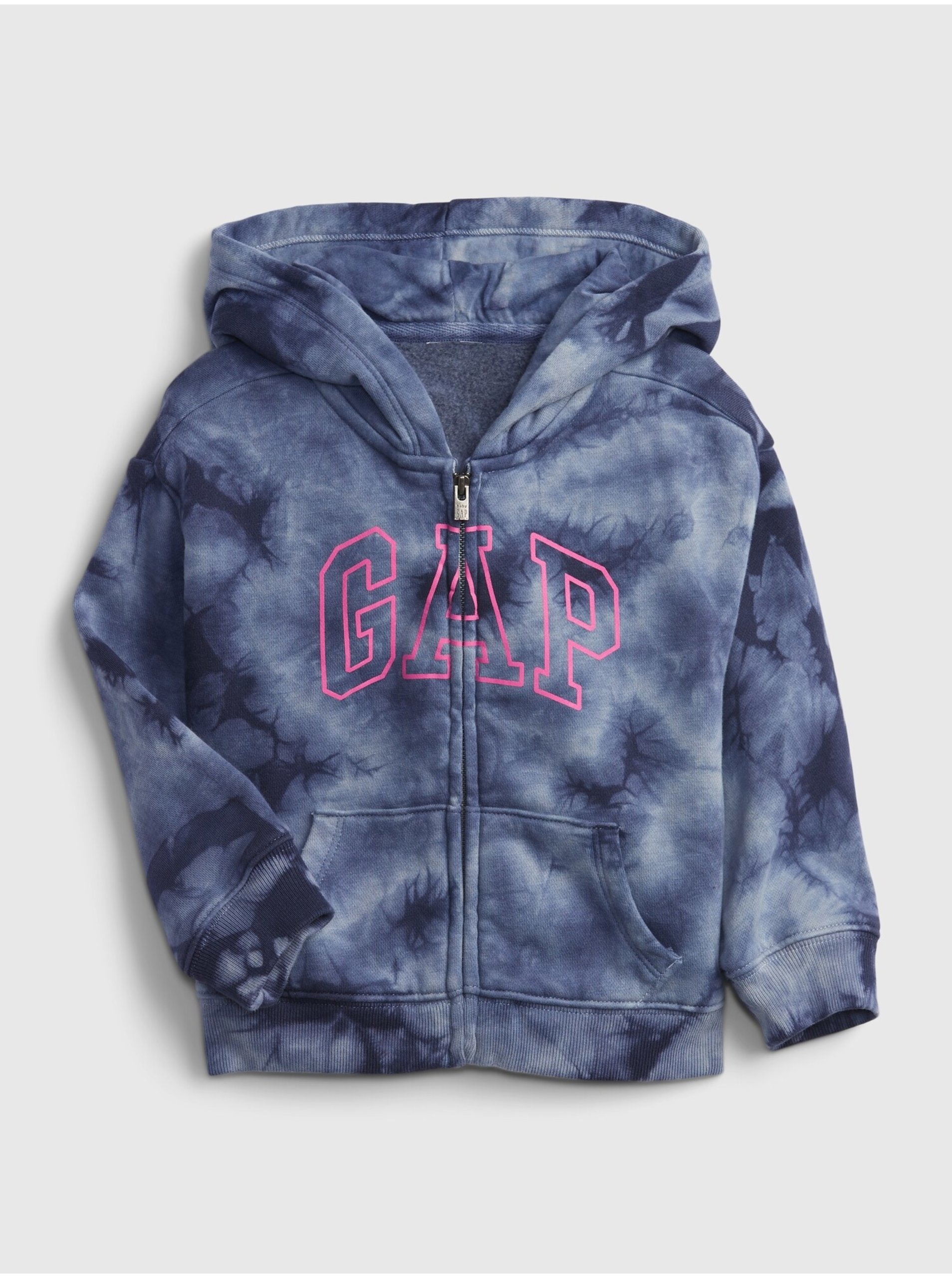 E-shop Modrá holčičí mikina GAP Logo tie-dye hoodie GAP