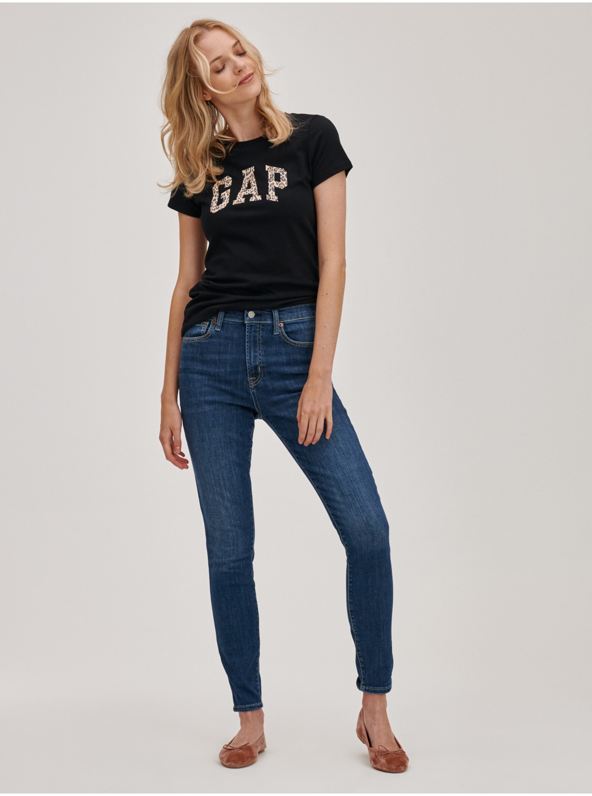 E-shop Modré dámské džíny skinny high rise med cyrus GAP