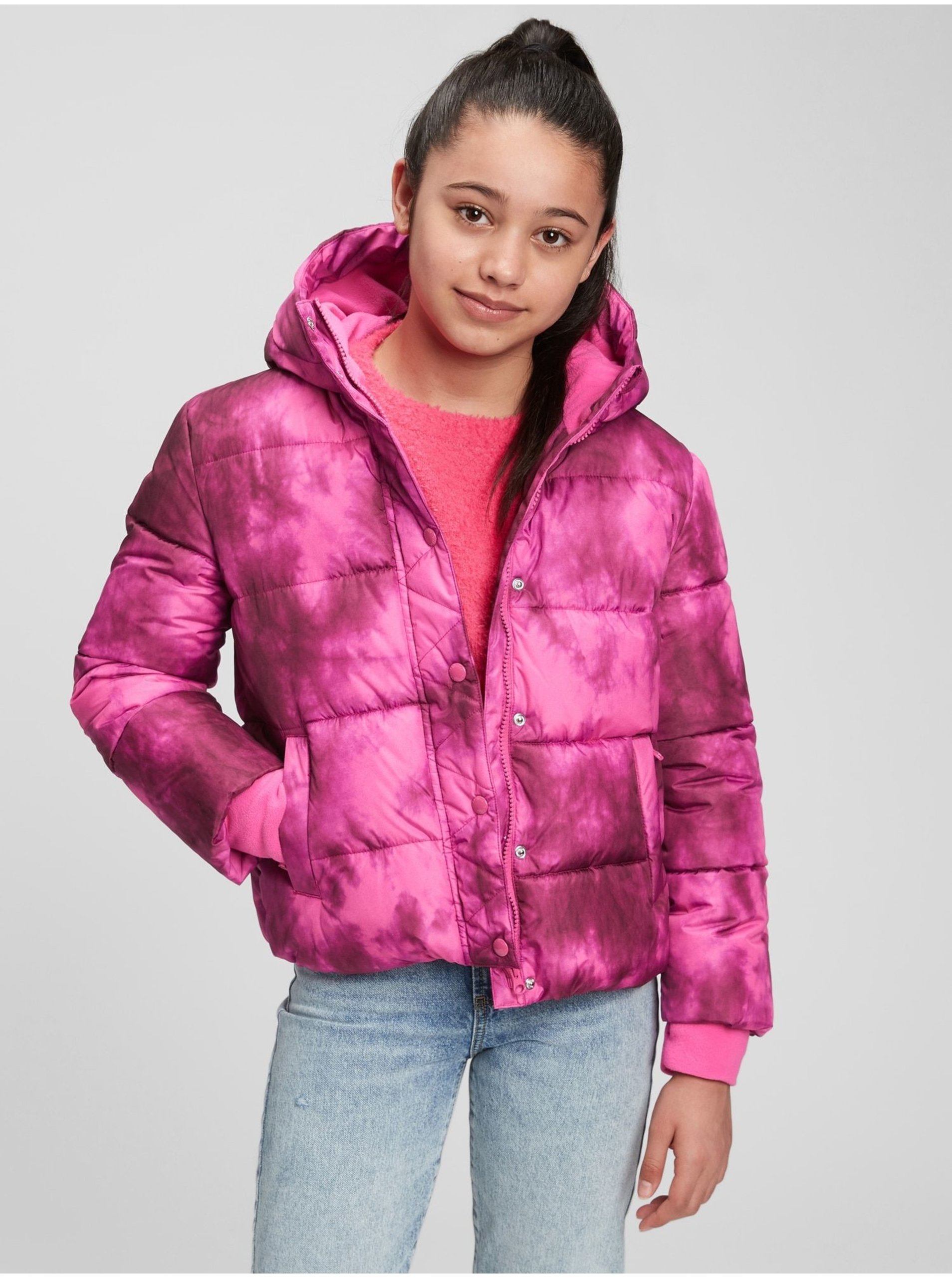 E-shop Růžová holčičí bunda classic warmest GAP