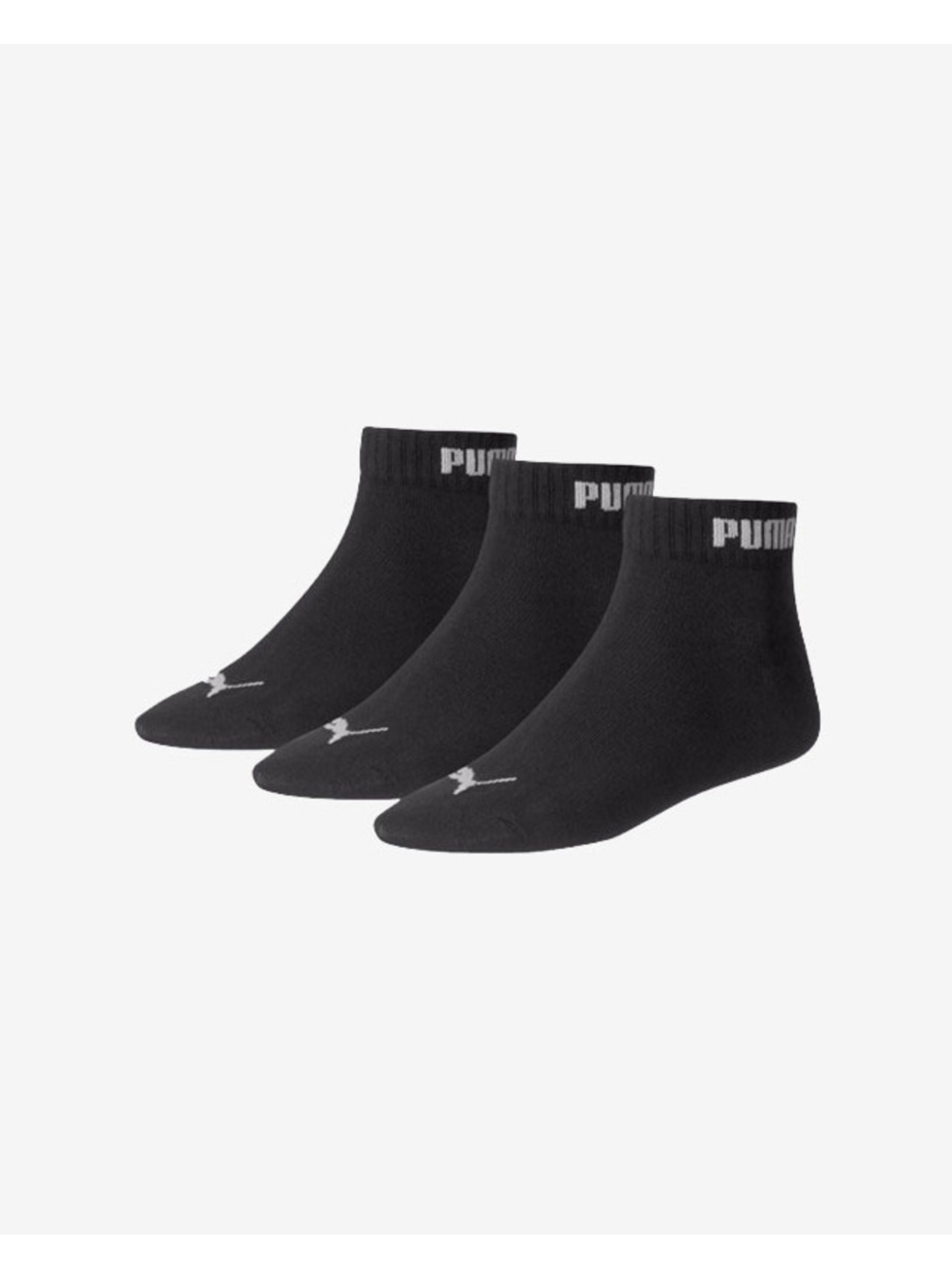 Levně Sada tří párů pánských ponožek v černé barvě Puma