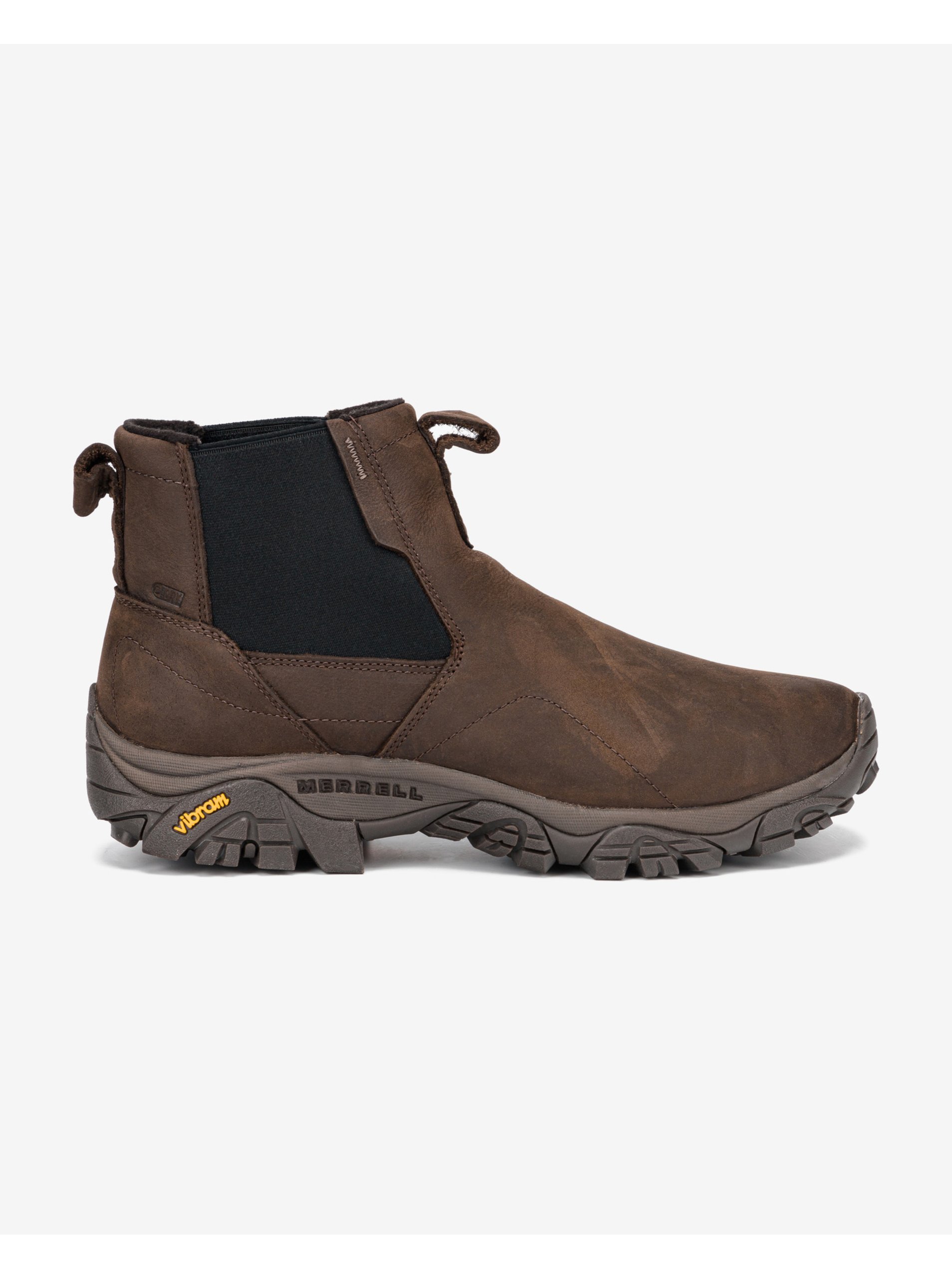 Levně Hnědé pánské kotníkové kožené outdoorové boty Merrell Moab Adventure
