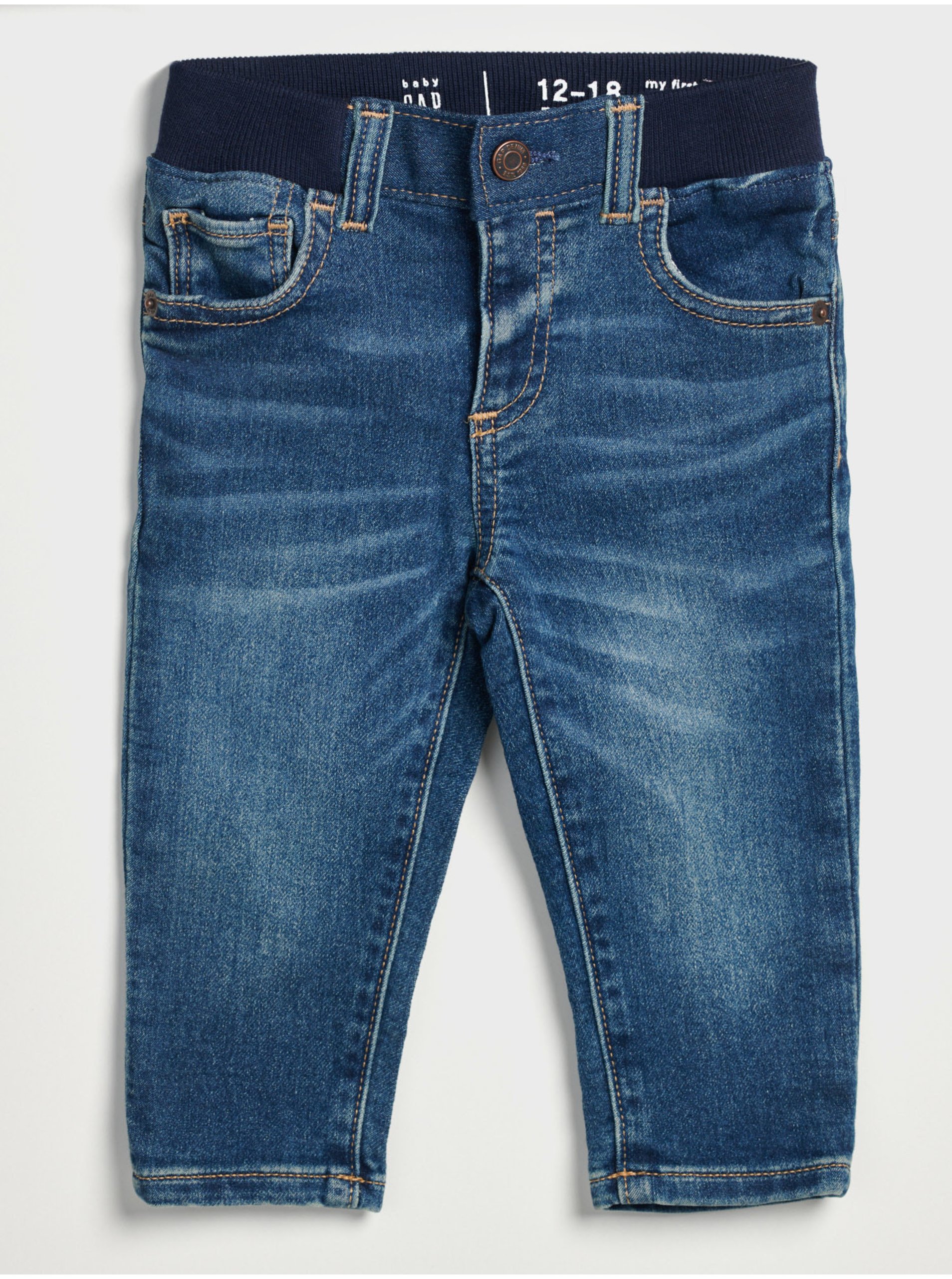 E-shop Modré klučičí džíny slim organic GAP