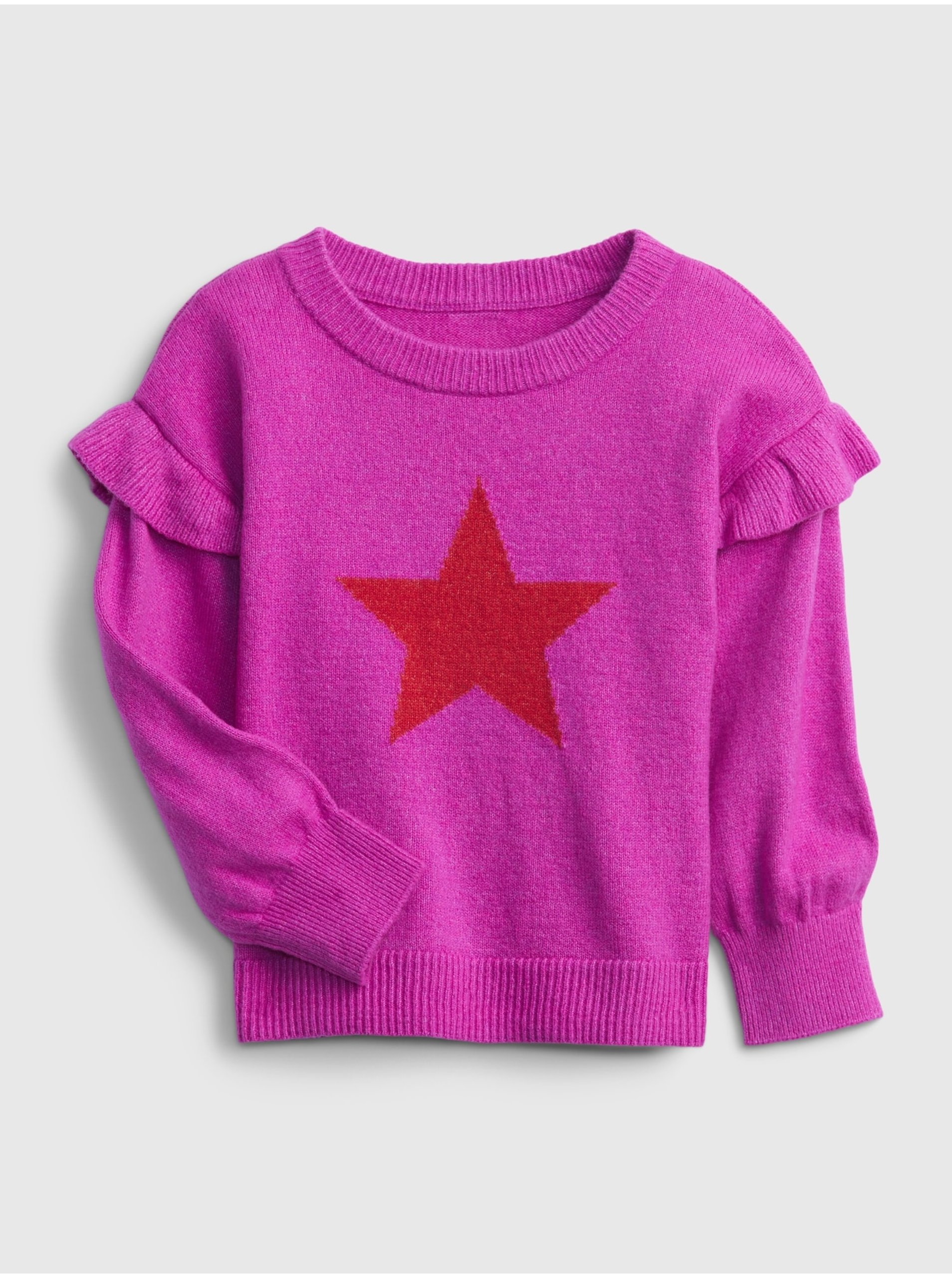 Levně Růžový holčičí svetr s hvězdou GAP