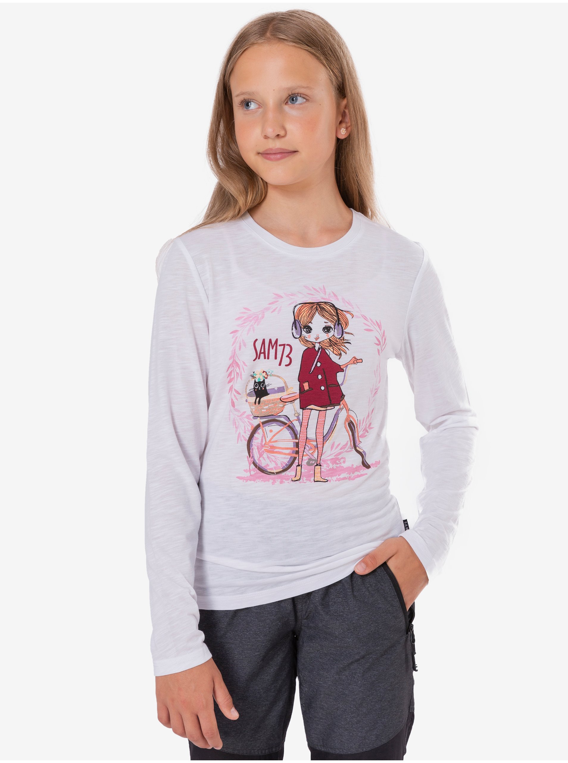 E-shop Biele dievčenské tričko s potlačou SAM 73 Charlotte