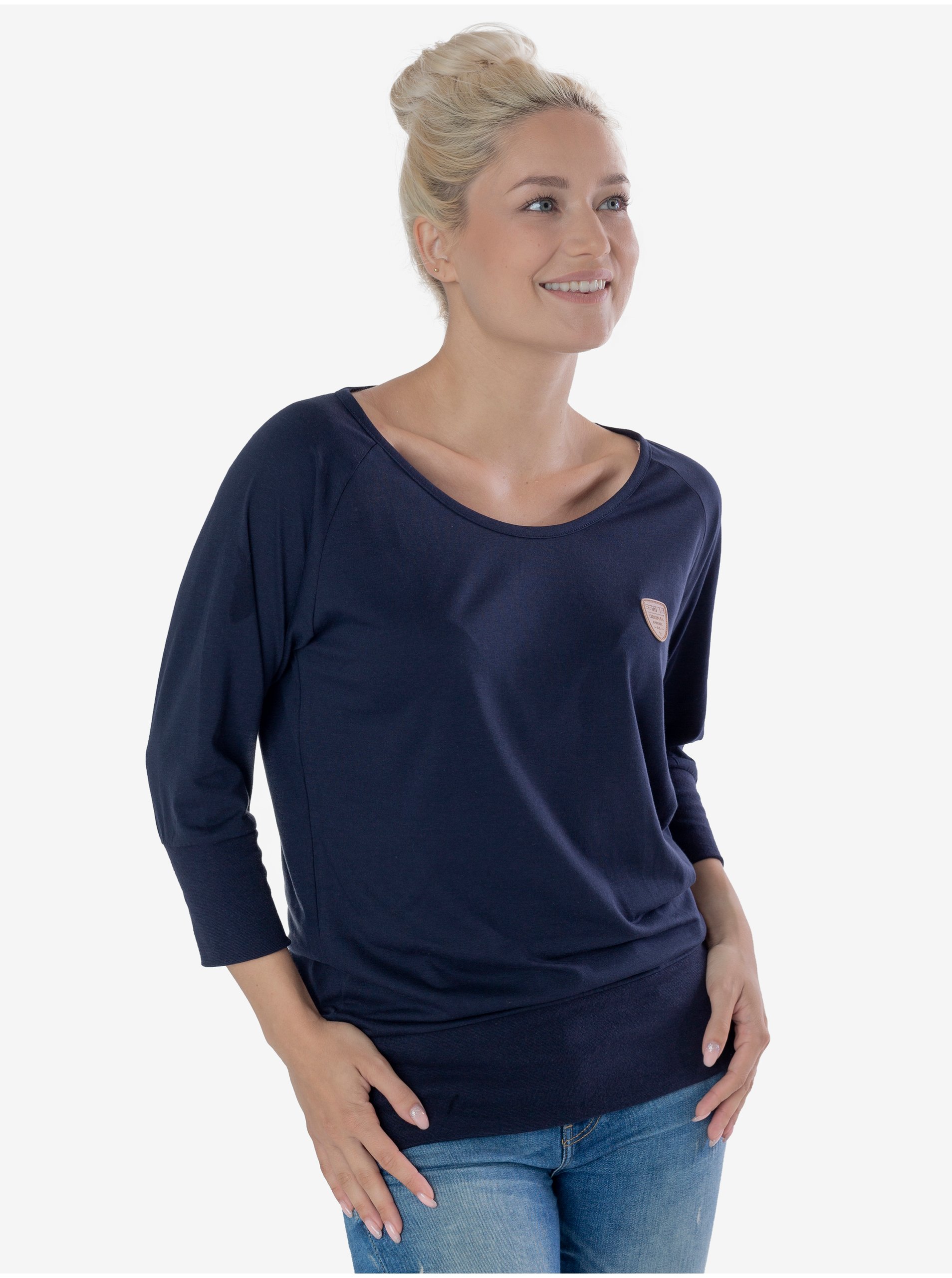 E-shop Tmavě modré dámské tričko SAM 73