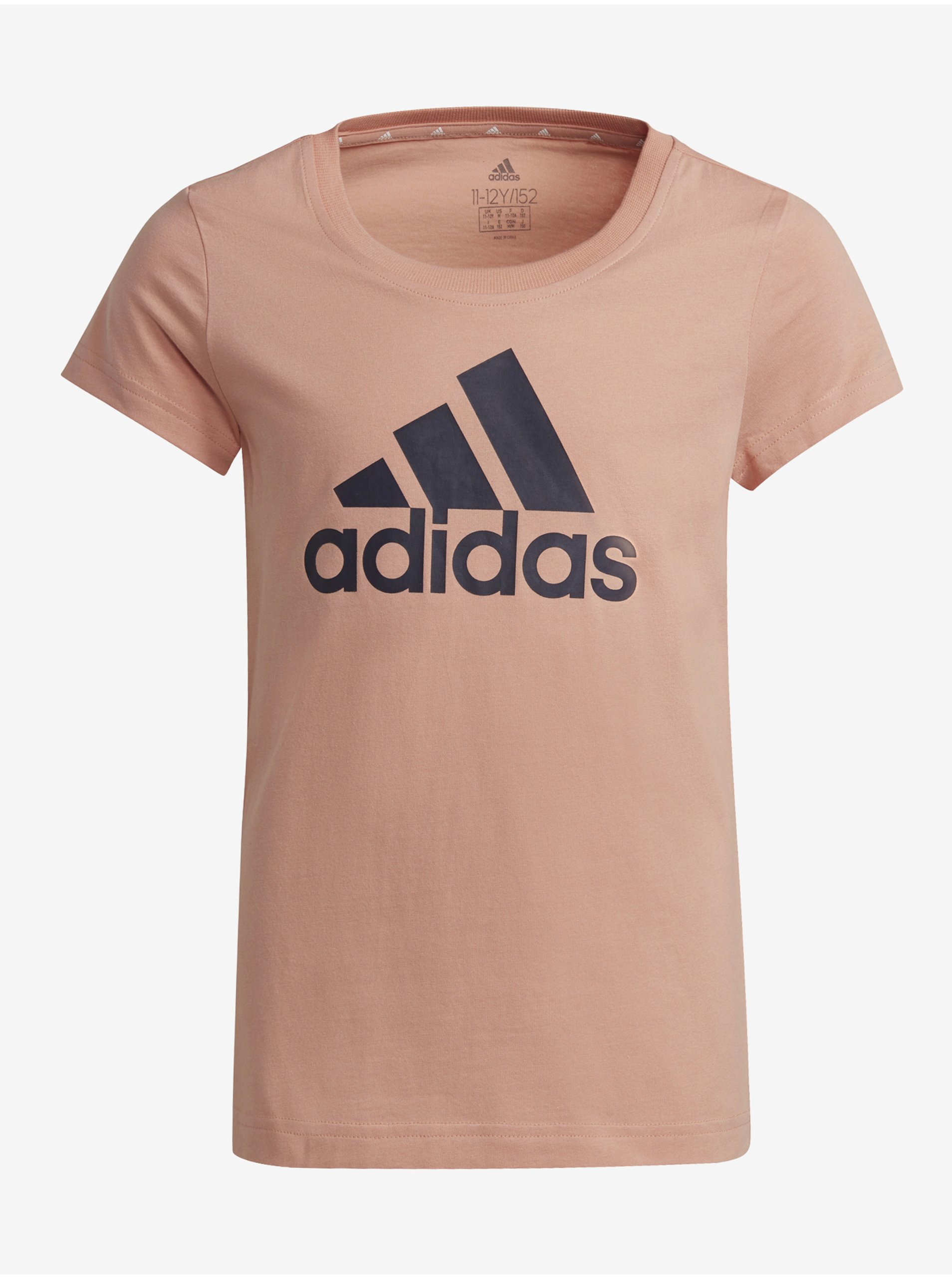 Levně Meruňkové dětské tričko s potiskem adidas Performance G BL T