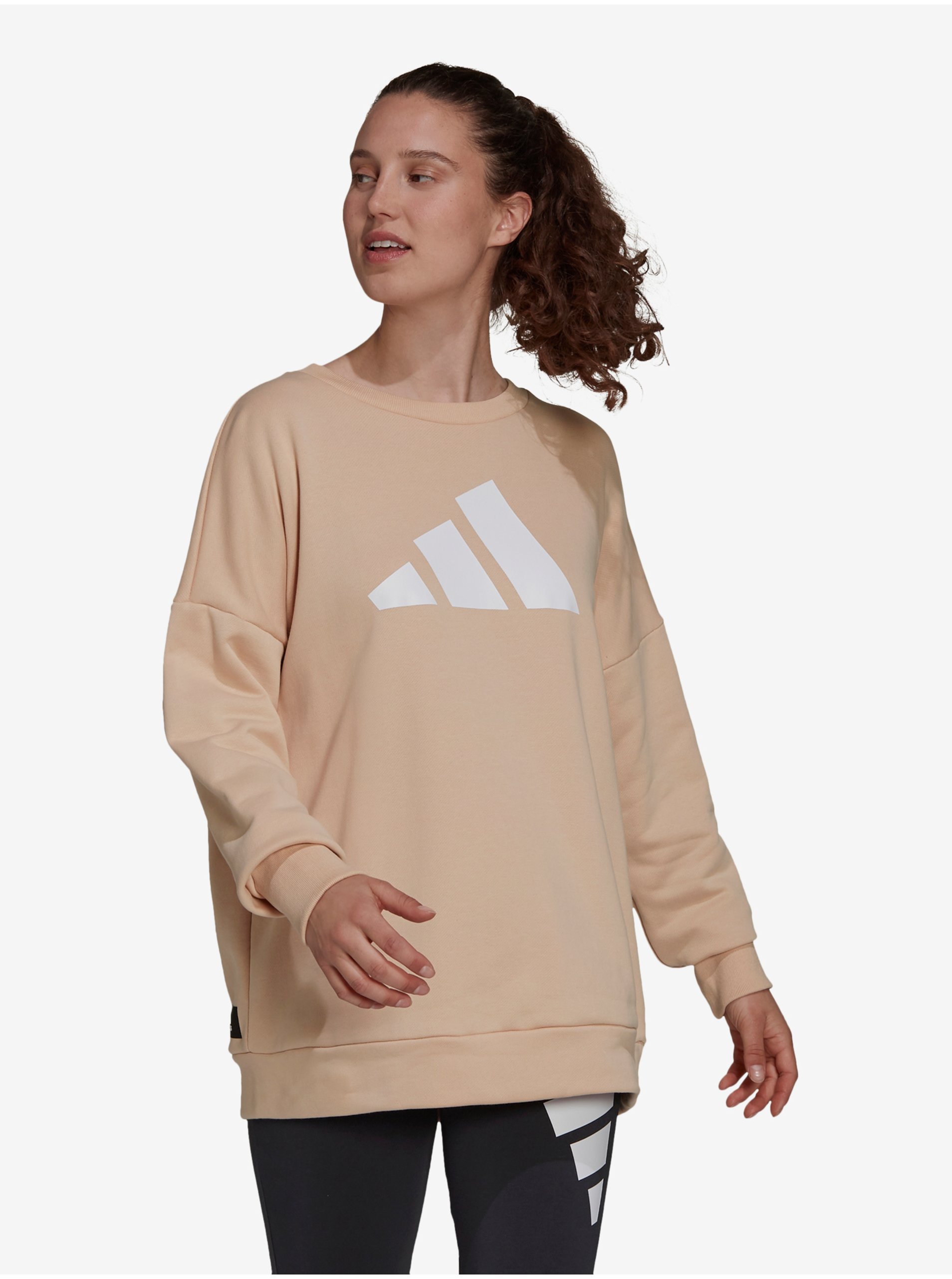 Levně Béžová dámská mikina adidas Performance Crew