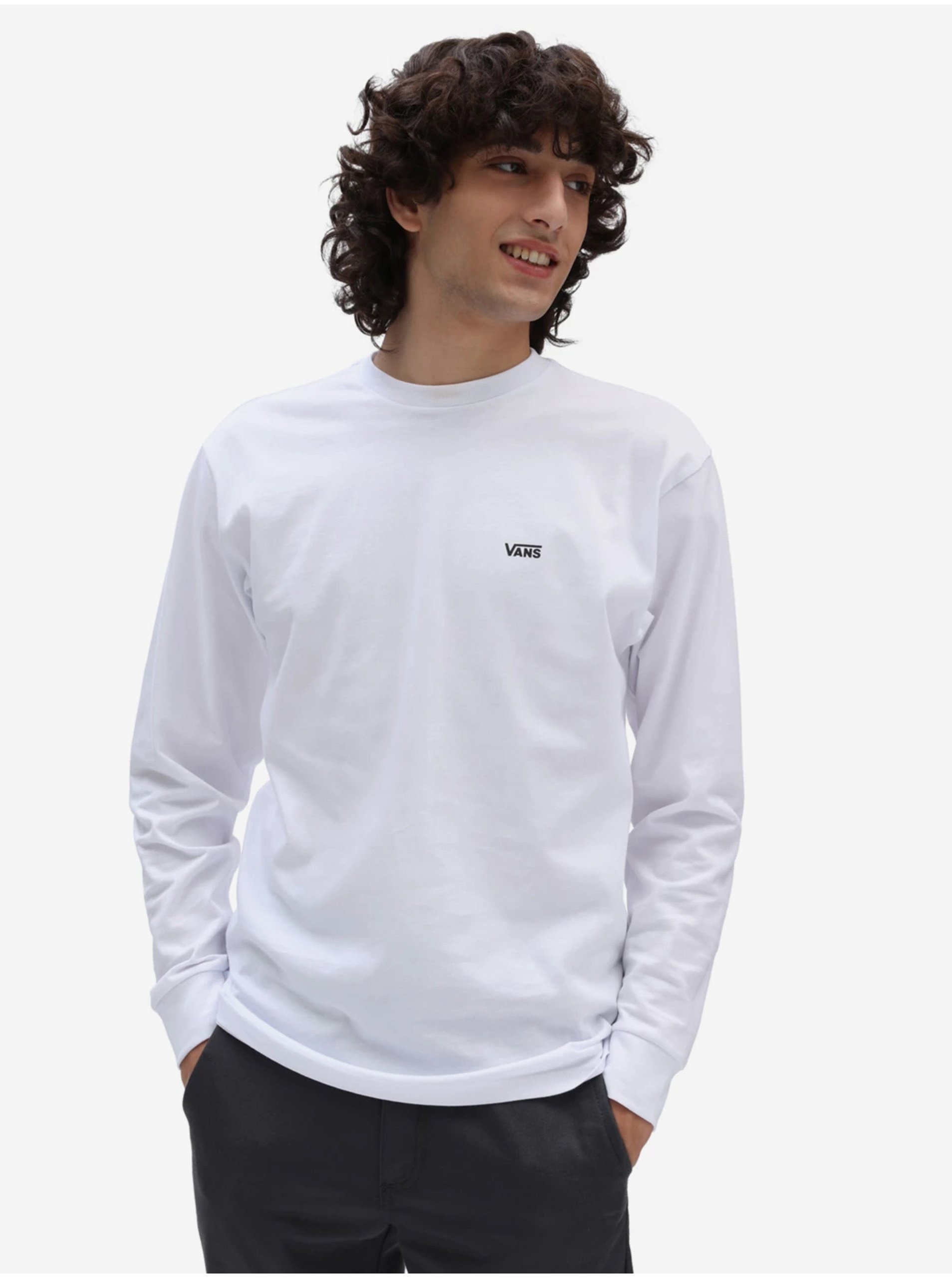 E-shop Bílé pánské tričko VANS Left Chest
