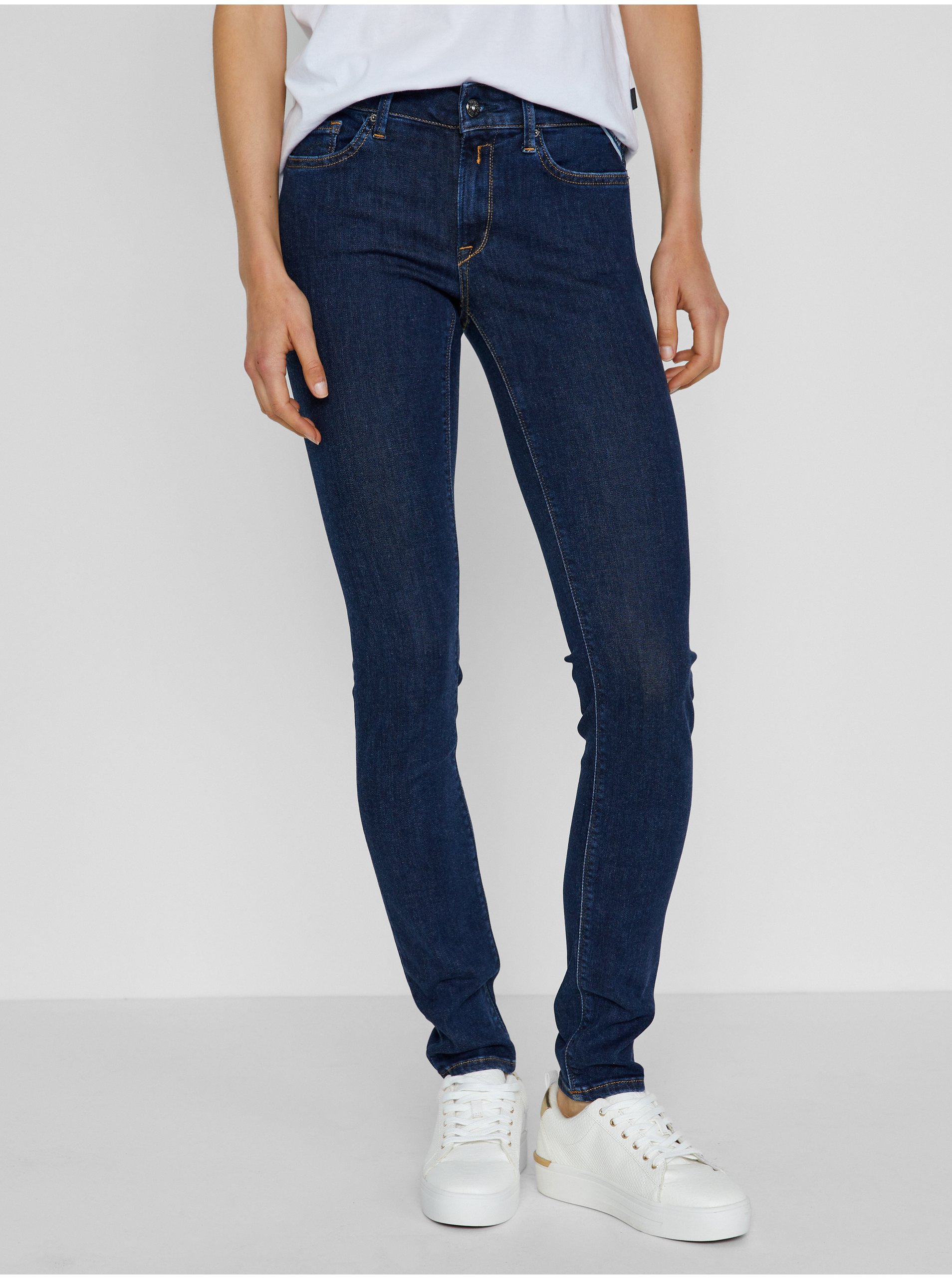 E-shop Tmavě modré dámské skinny fit džíny Replay