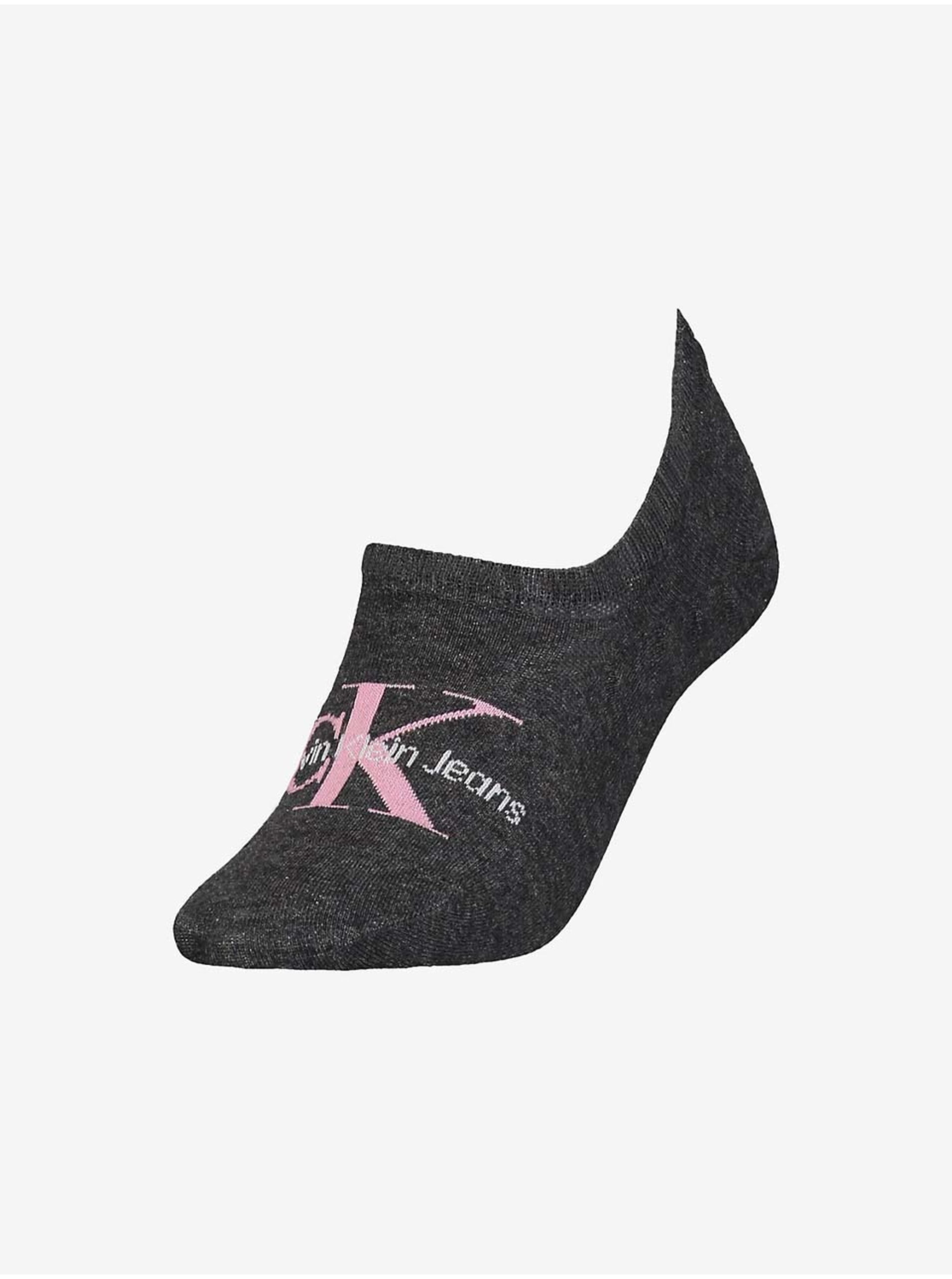 Lacno Tmavošedé dámske ponožky Calvin Klein Underwear