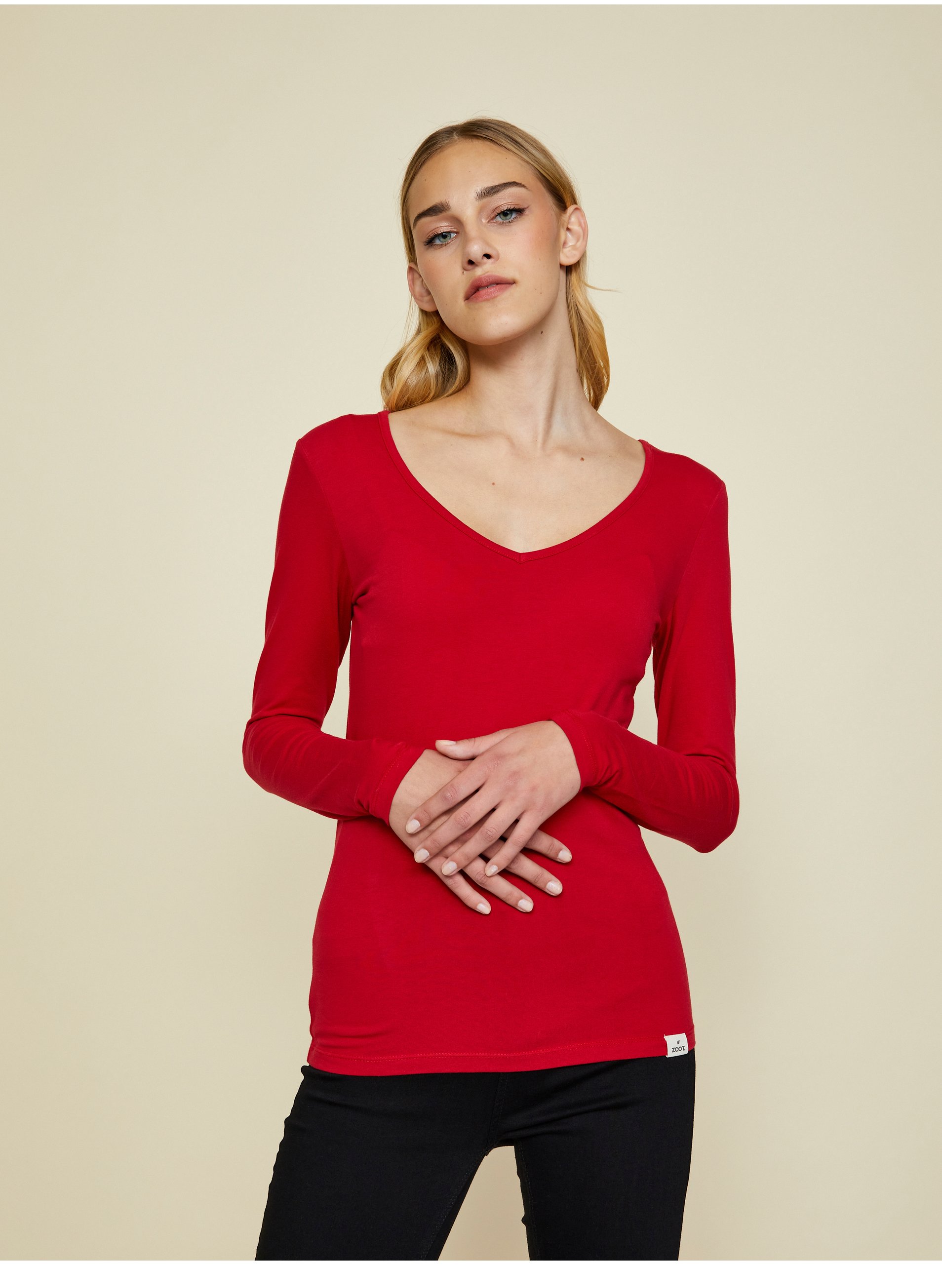 Lacno Červené dámske basic tričko ZOOT Baseline Tamara 2