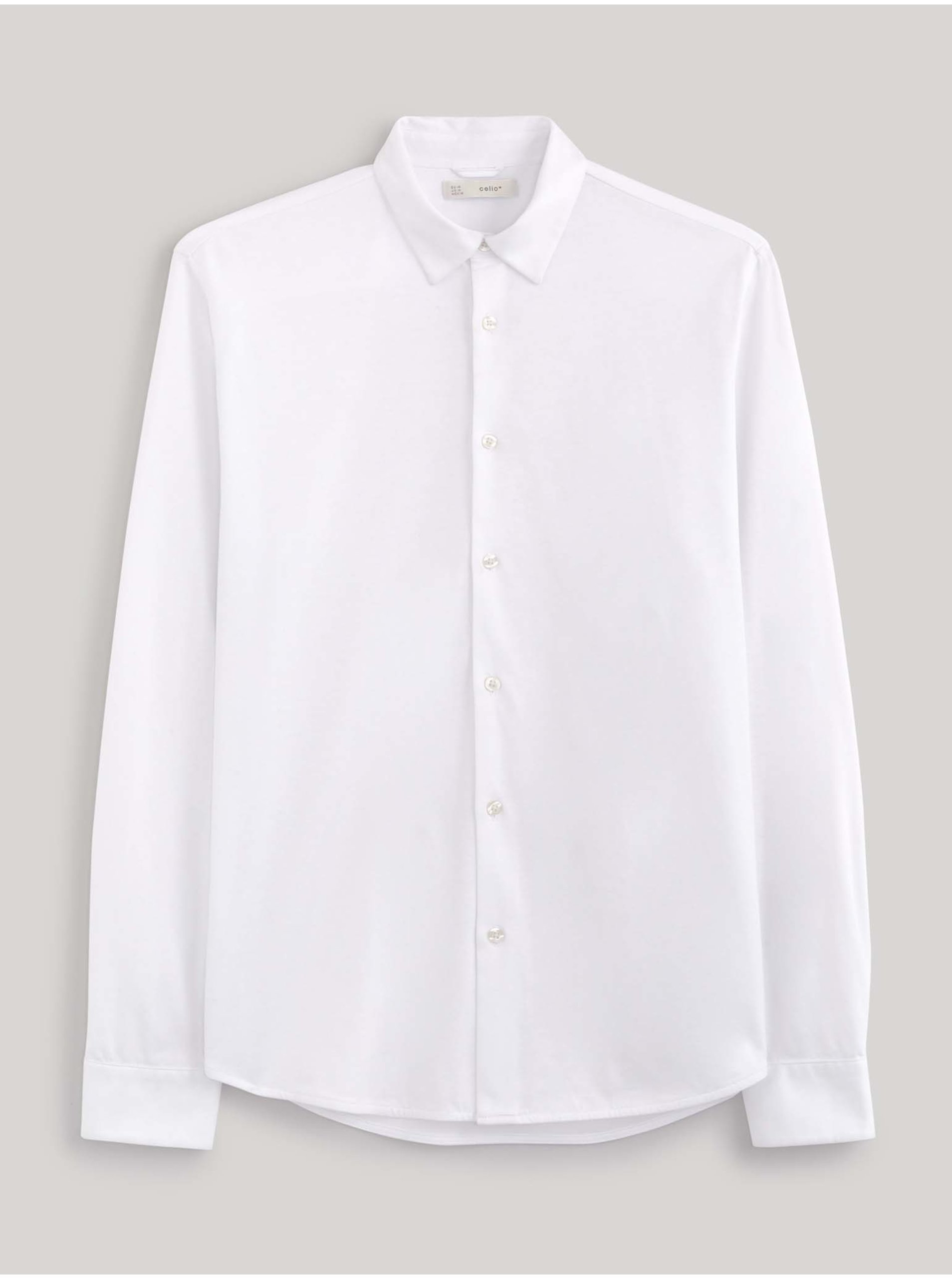 Levně Bílá pánská košile Celio
