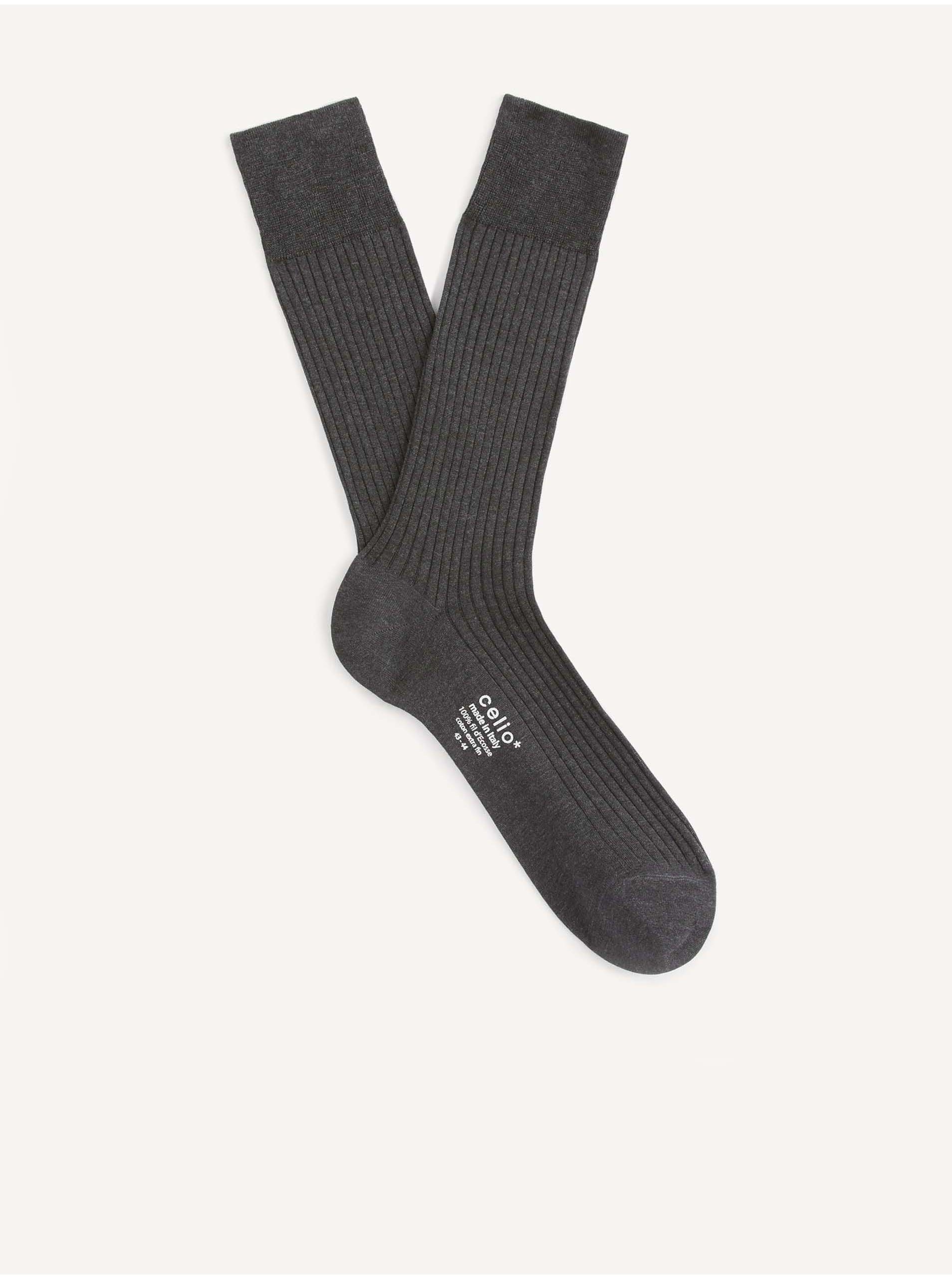 Levně Tmavě šedé pánské ponožky Celio Jiunecosse