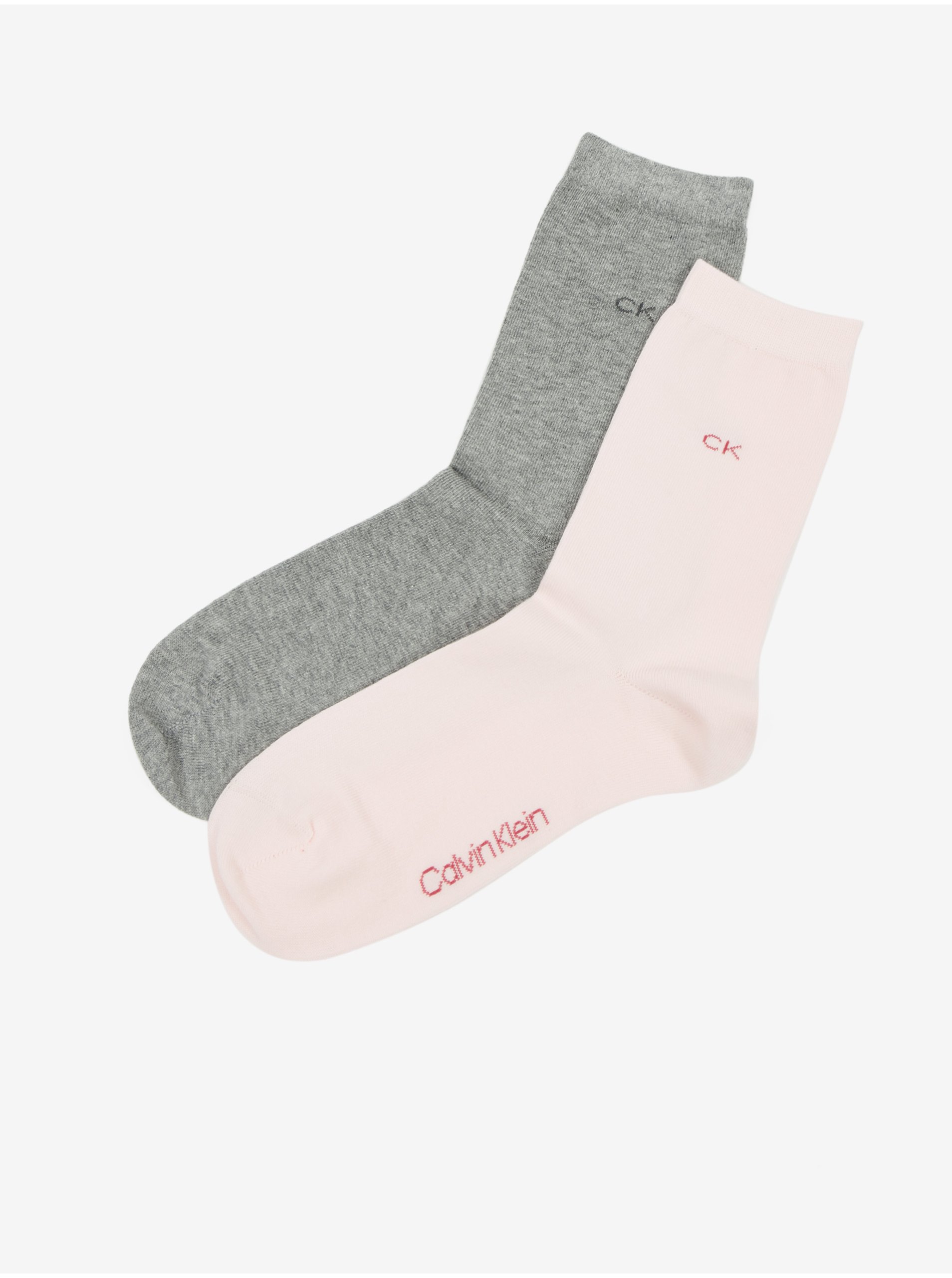 Lacno Sada dvoch párov dámskych ponožiek v ružovej a šedej farbe Calvin Klein Underwear