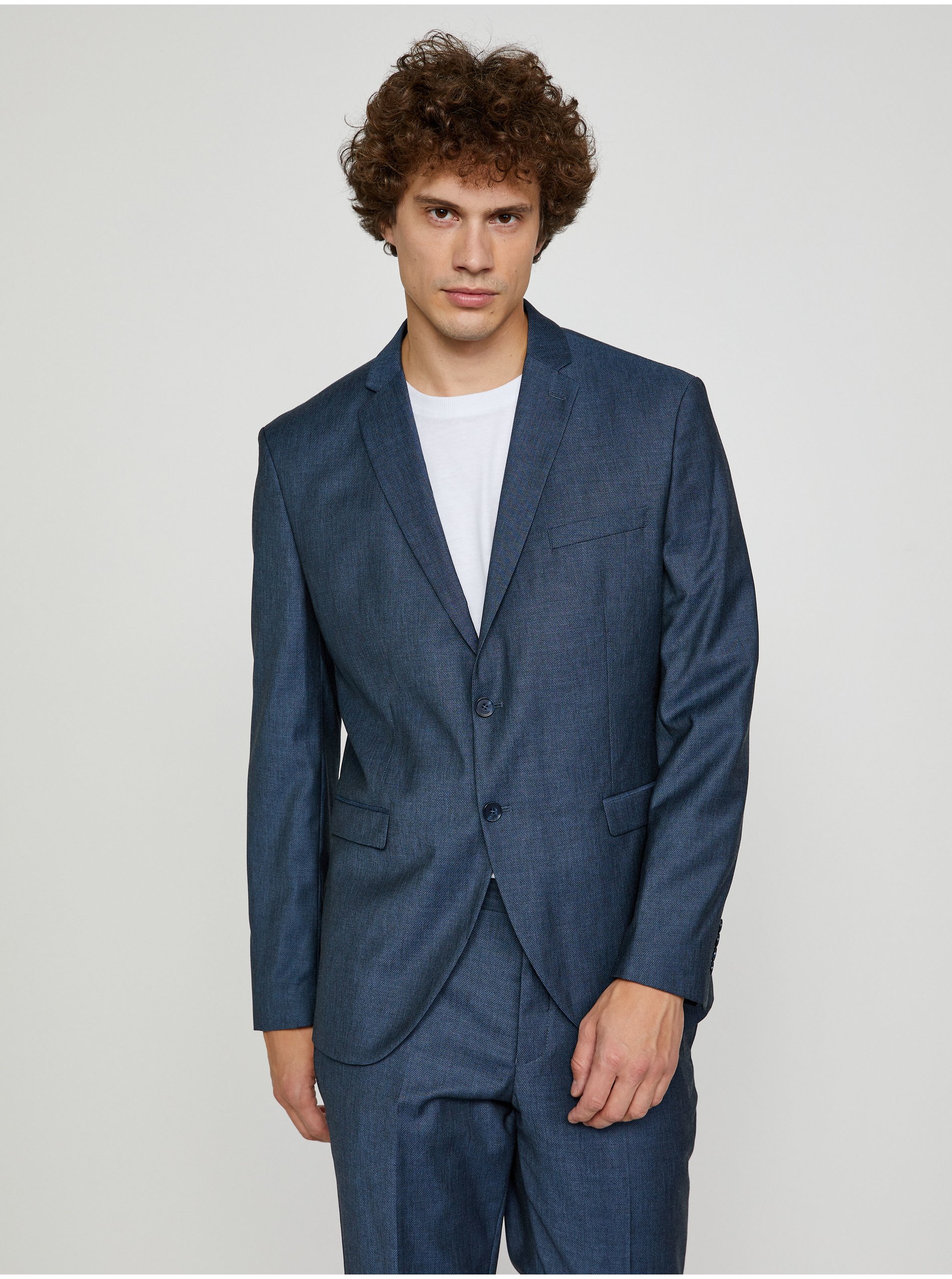 E-shop Tmavě modré oblekové sako s příměsí vlny Selected Homme My Lobbi