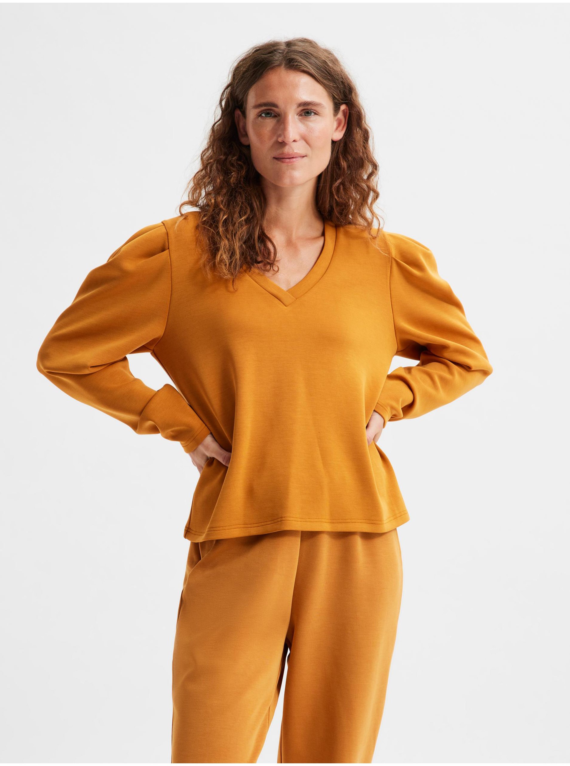 E-shop Mikiny pre ženy Selected Femme - oranžová