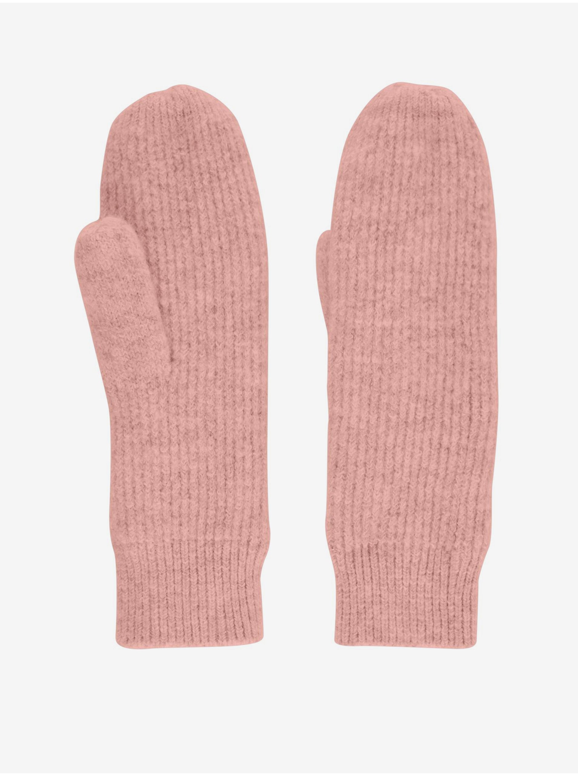 Lacno Ružové rukavice Pieces Benilla