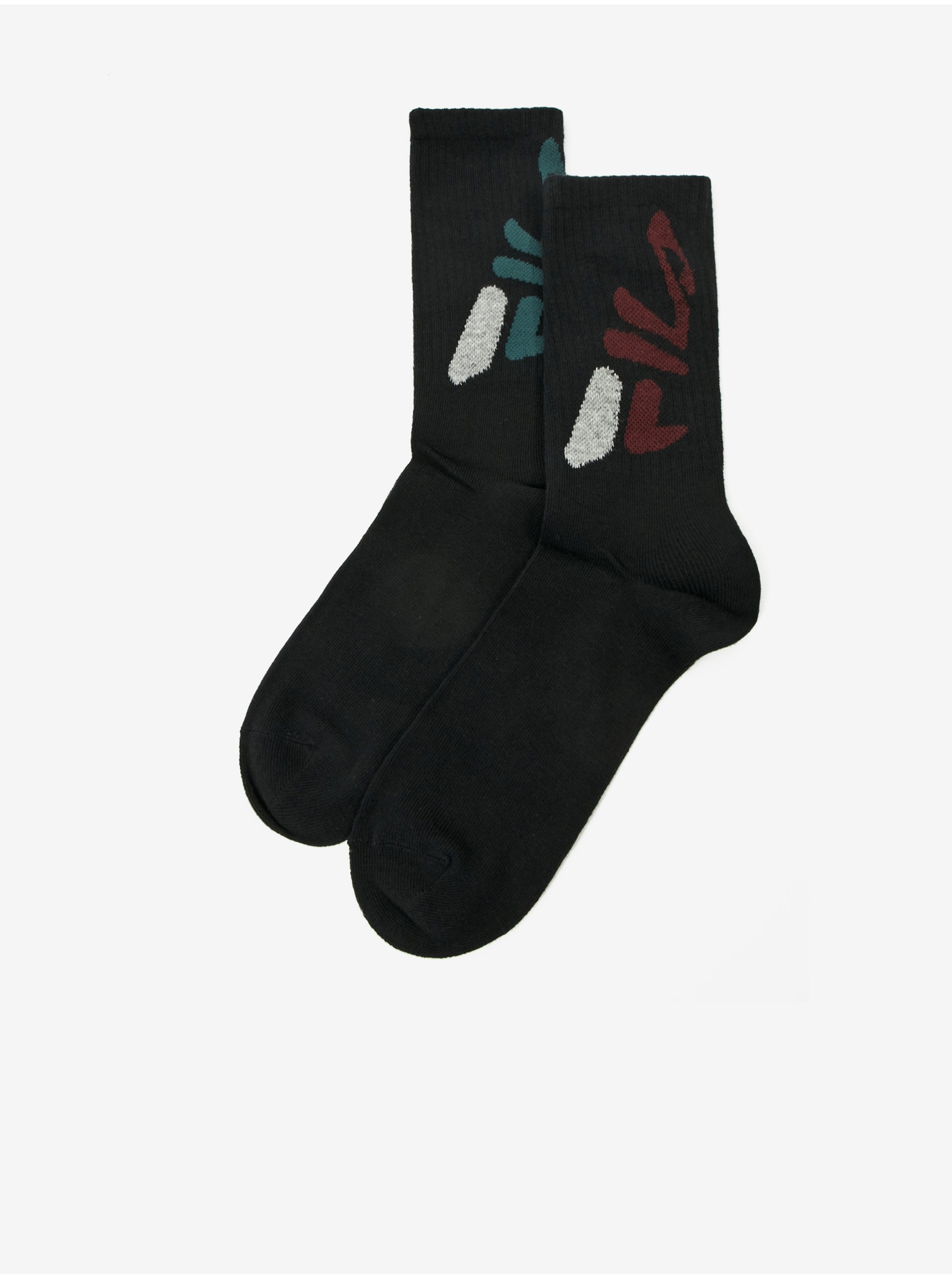 E-shop Sada dvou párů pánských vzorovaných ponožek v černé barvě FILA