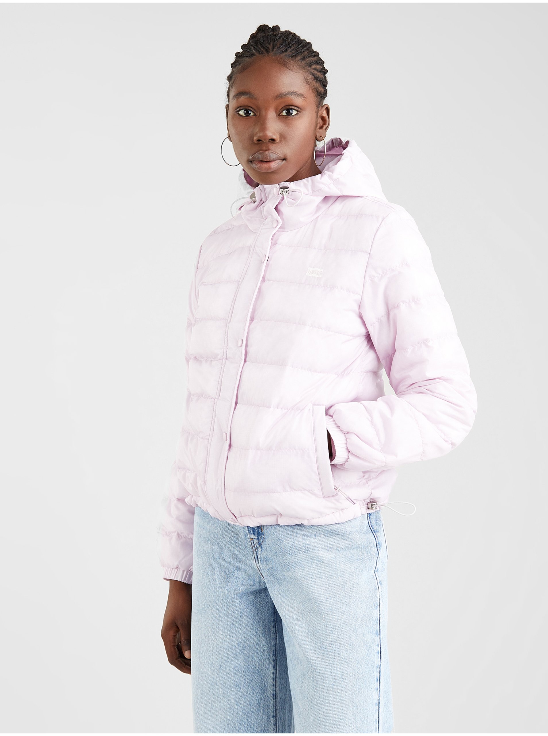 E-shop Světle růžová dámská prošívaná bunda s kapucí Levi's® Edie