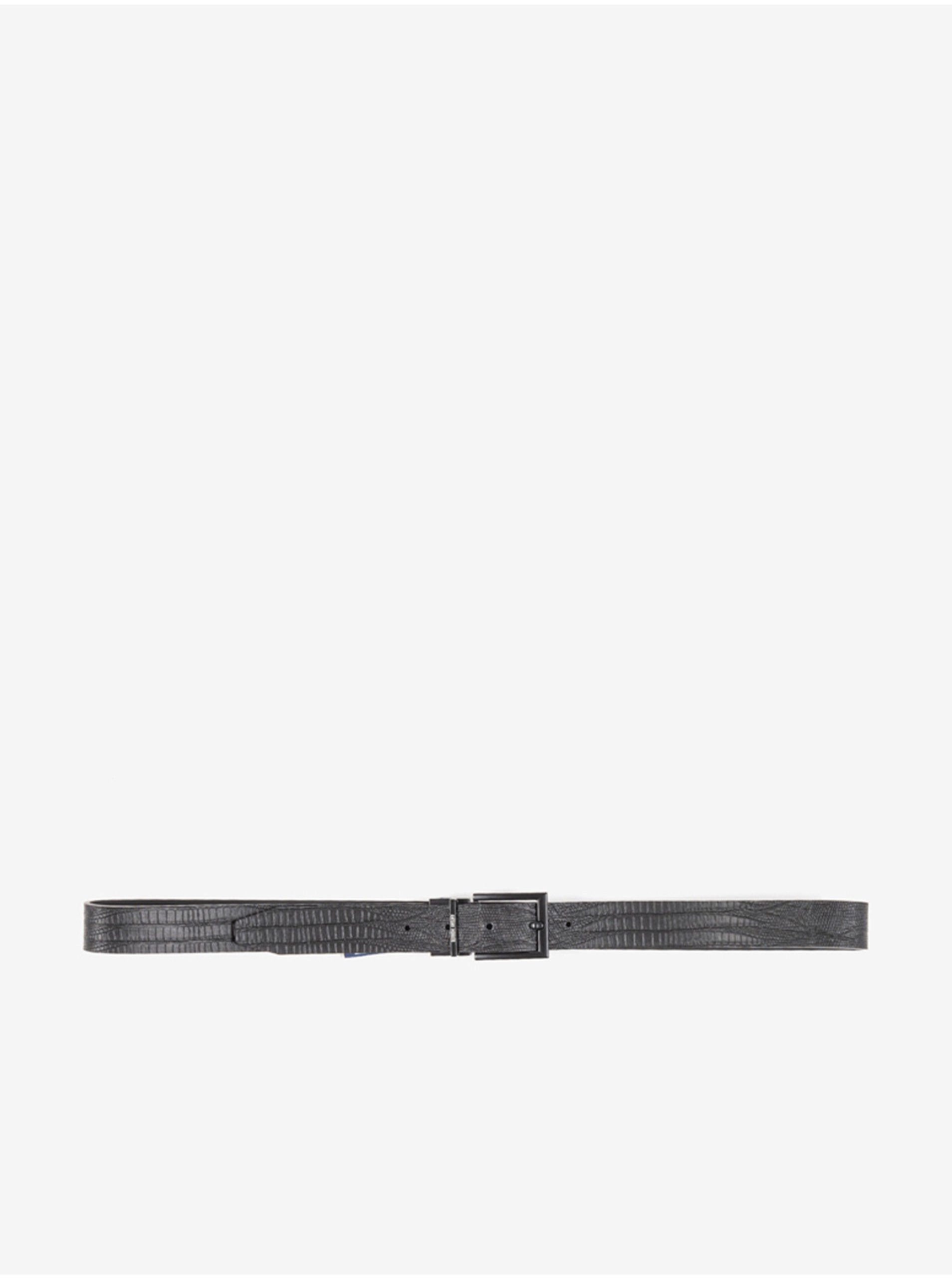 E-shop Černý pánský kožený oboustranný pásek Morato