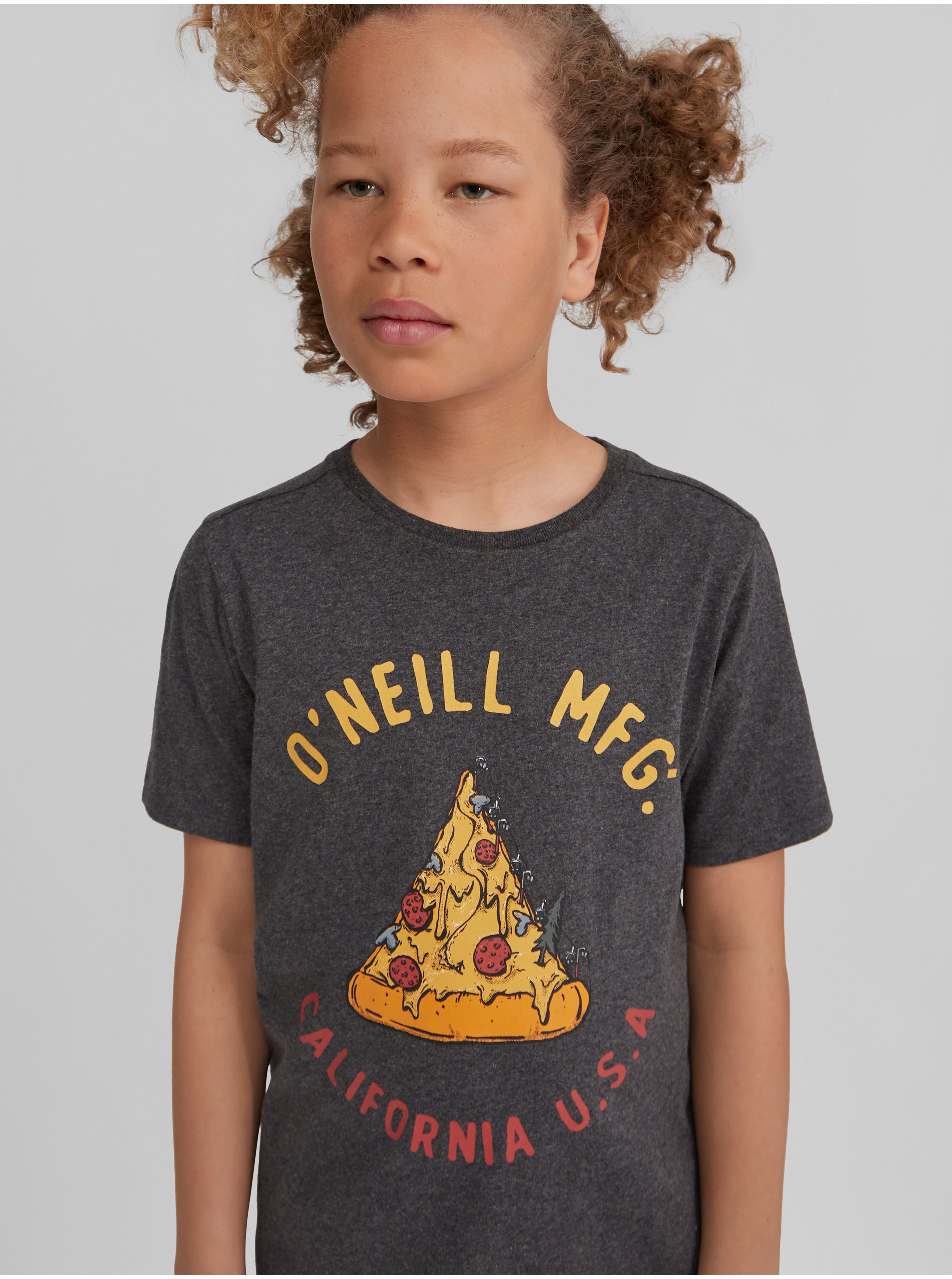 Levně Tmavě šedé dětské tričko s potiskem O'Neill Cali