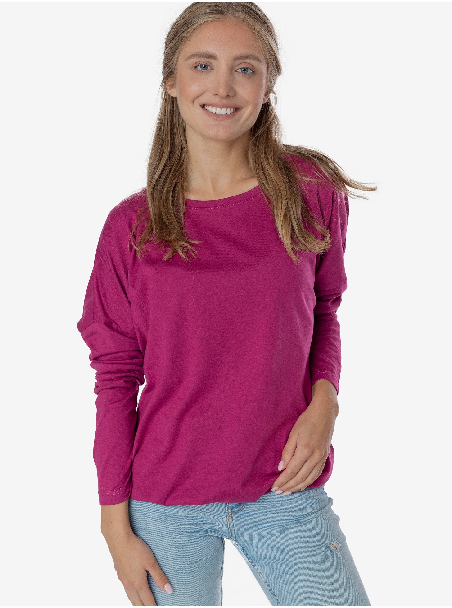 Levně Tmavě růžové dámské tričko SAM 73