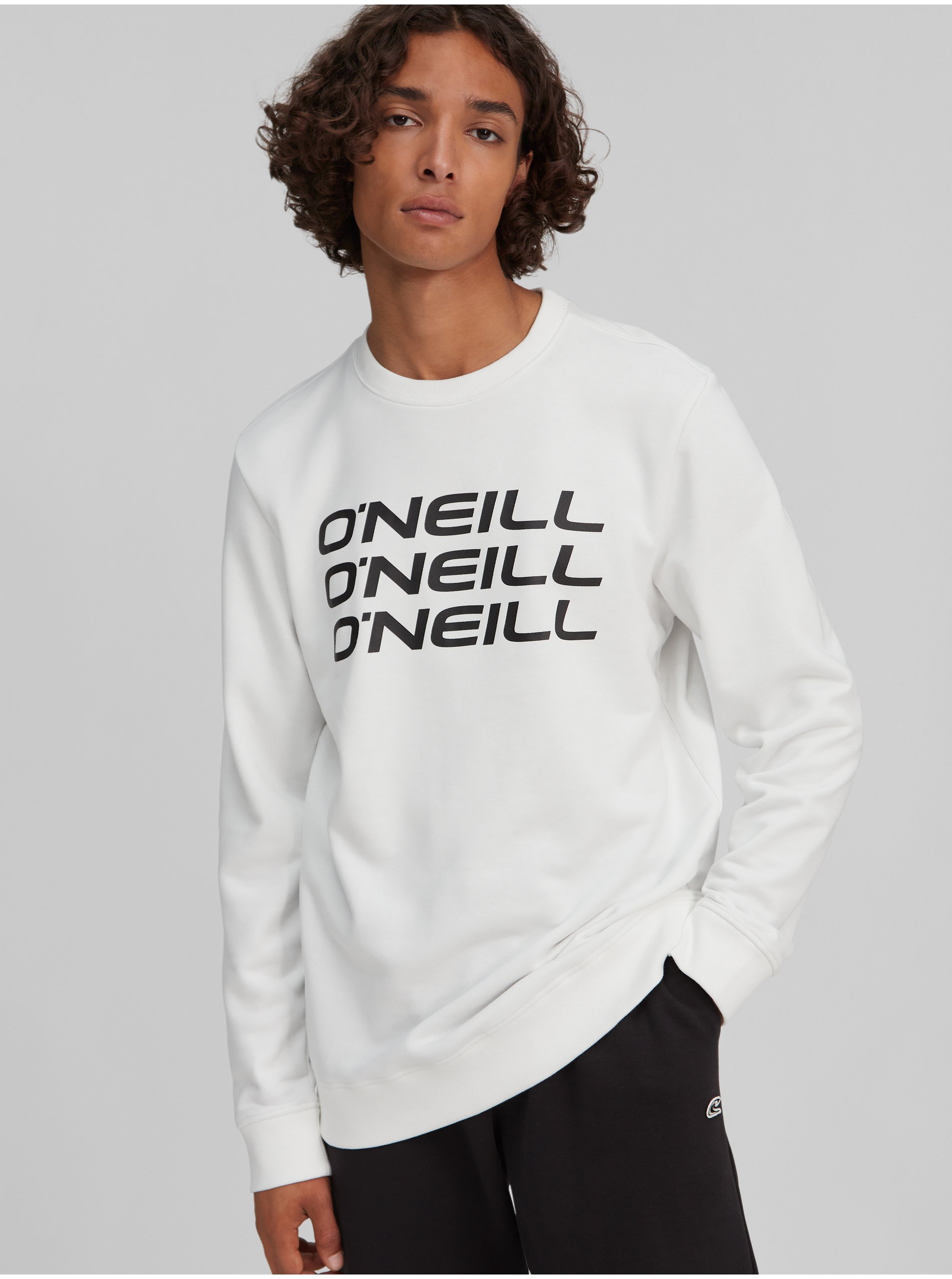 Levně Bílá pánská mikina O'Neill Triple Stack