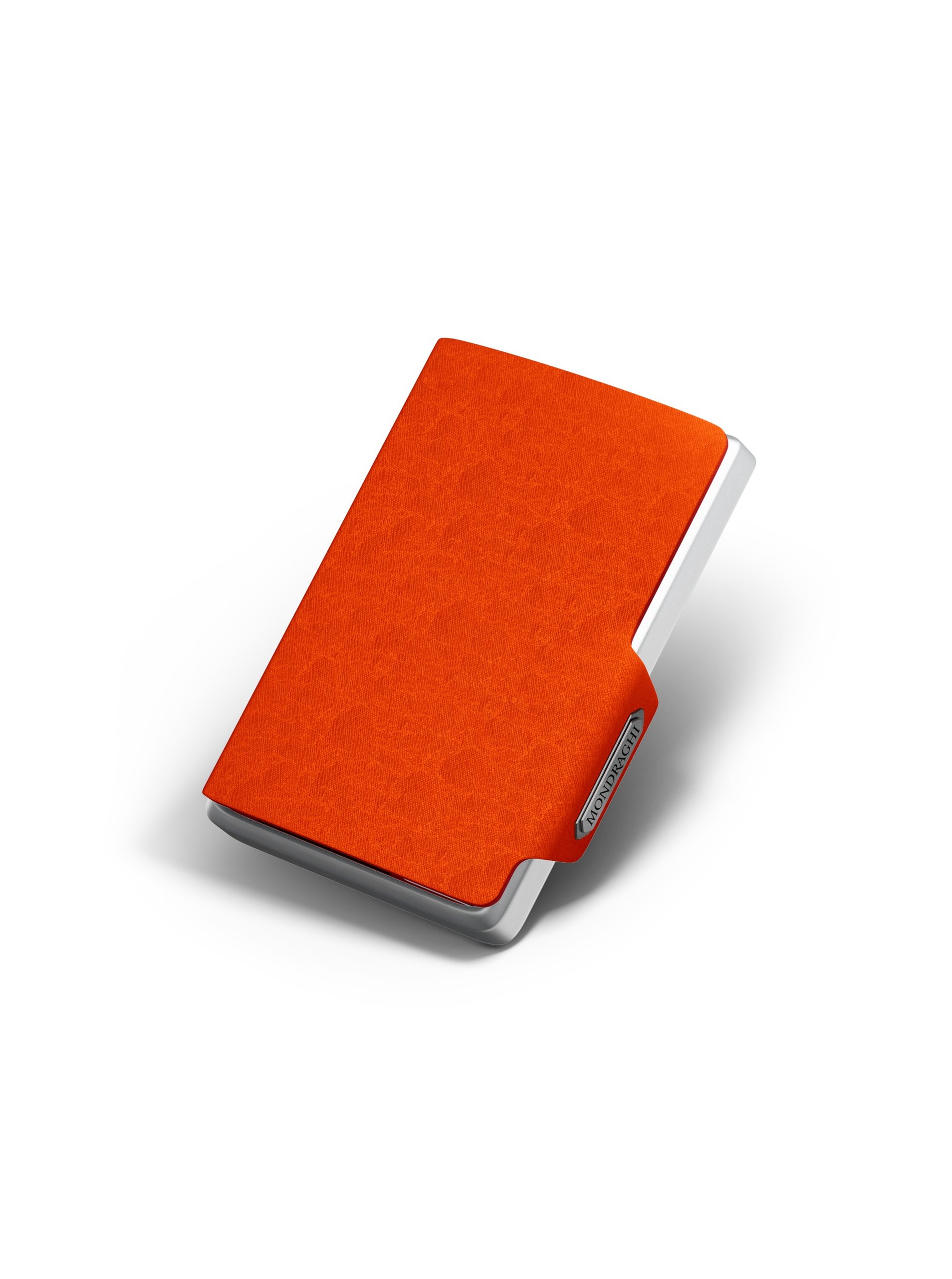 Levně Oranžová kožená peněženka Mondraghi Saffiano