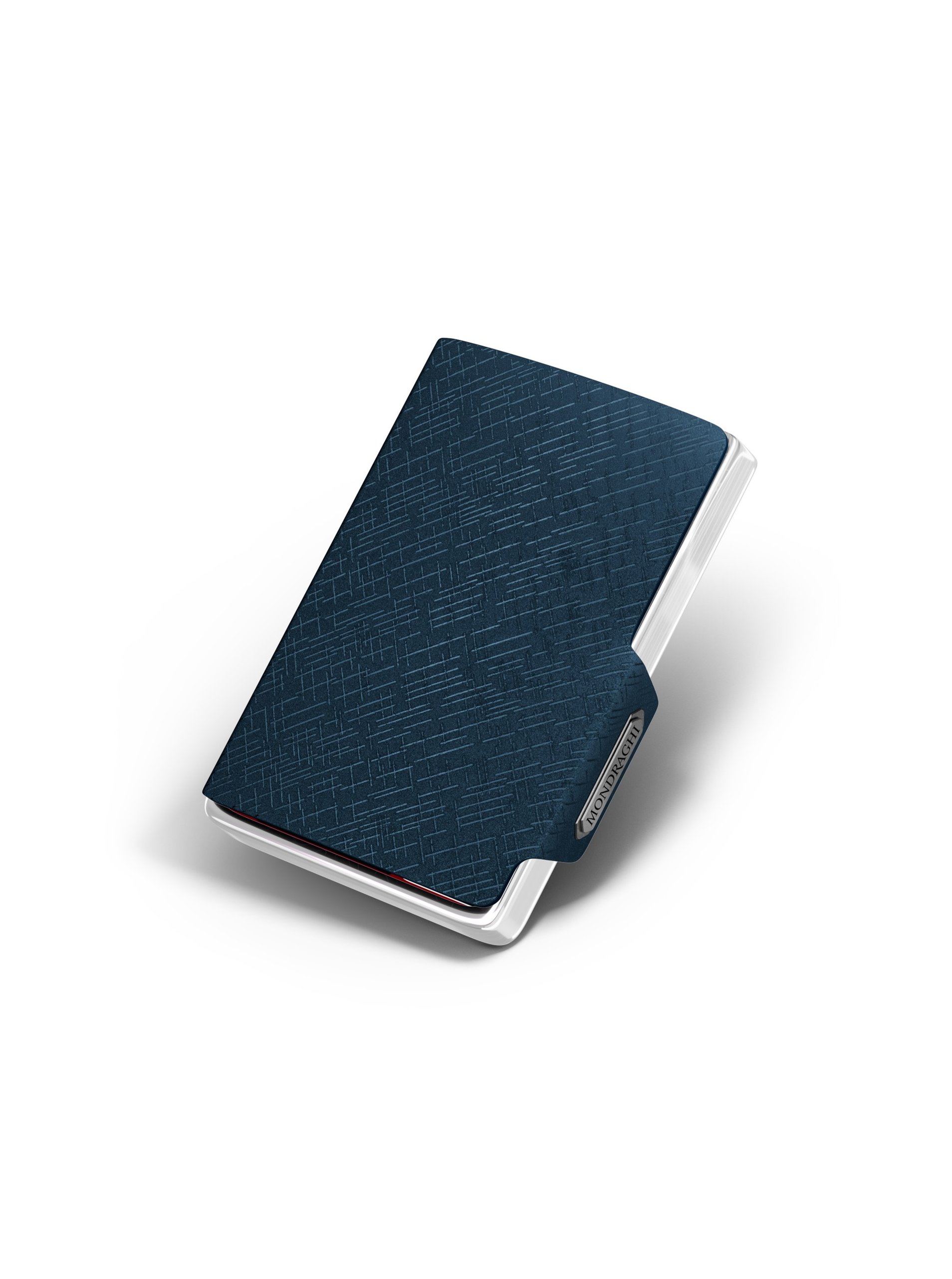 Levně Modrá vzorovaná kožená peněženka Mondraghi Elegance