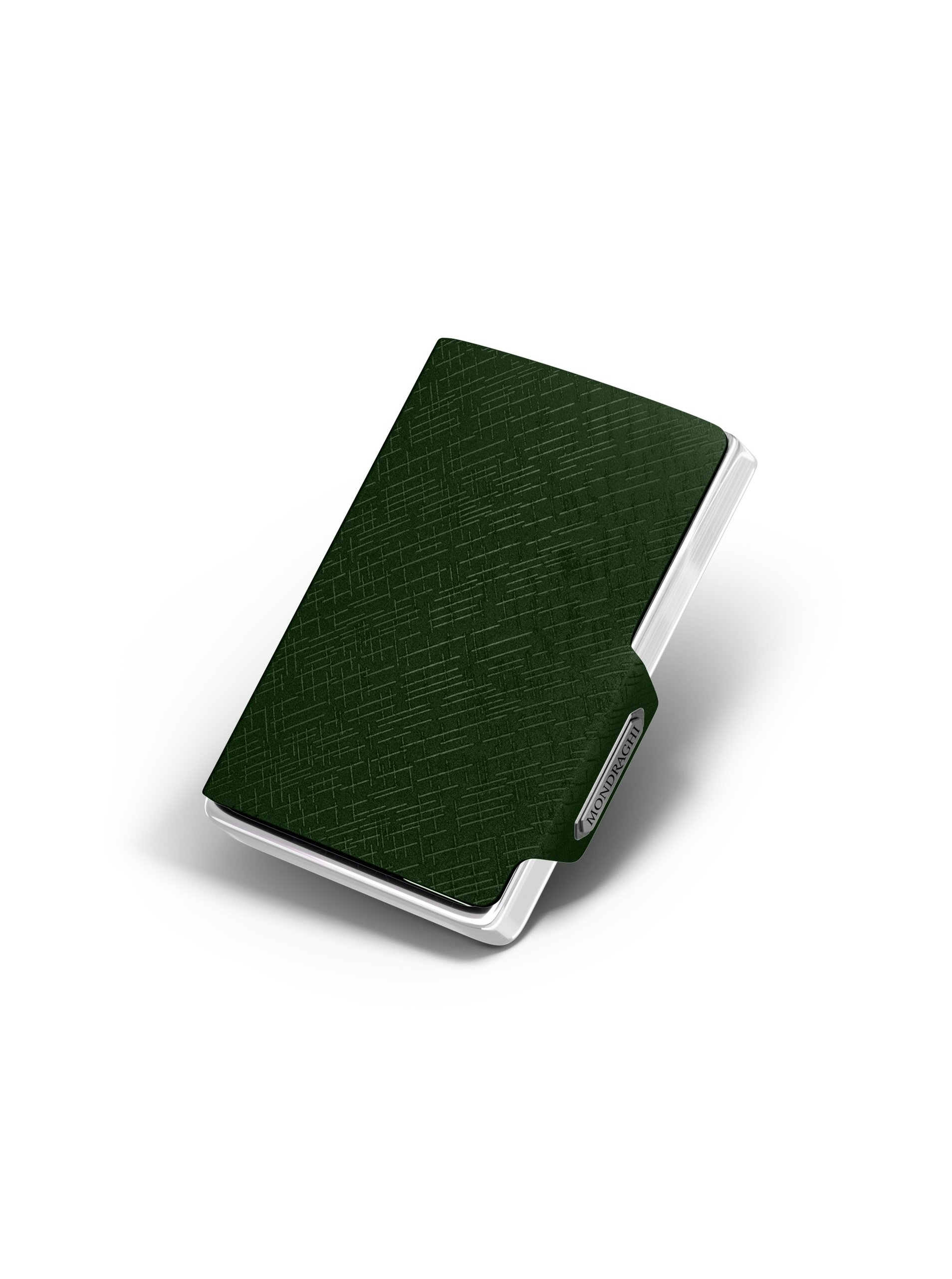 Levně Zelená vzorovaná kožená peněženka Mondraghi Elegance