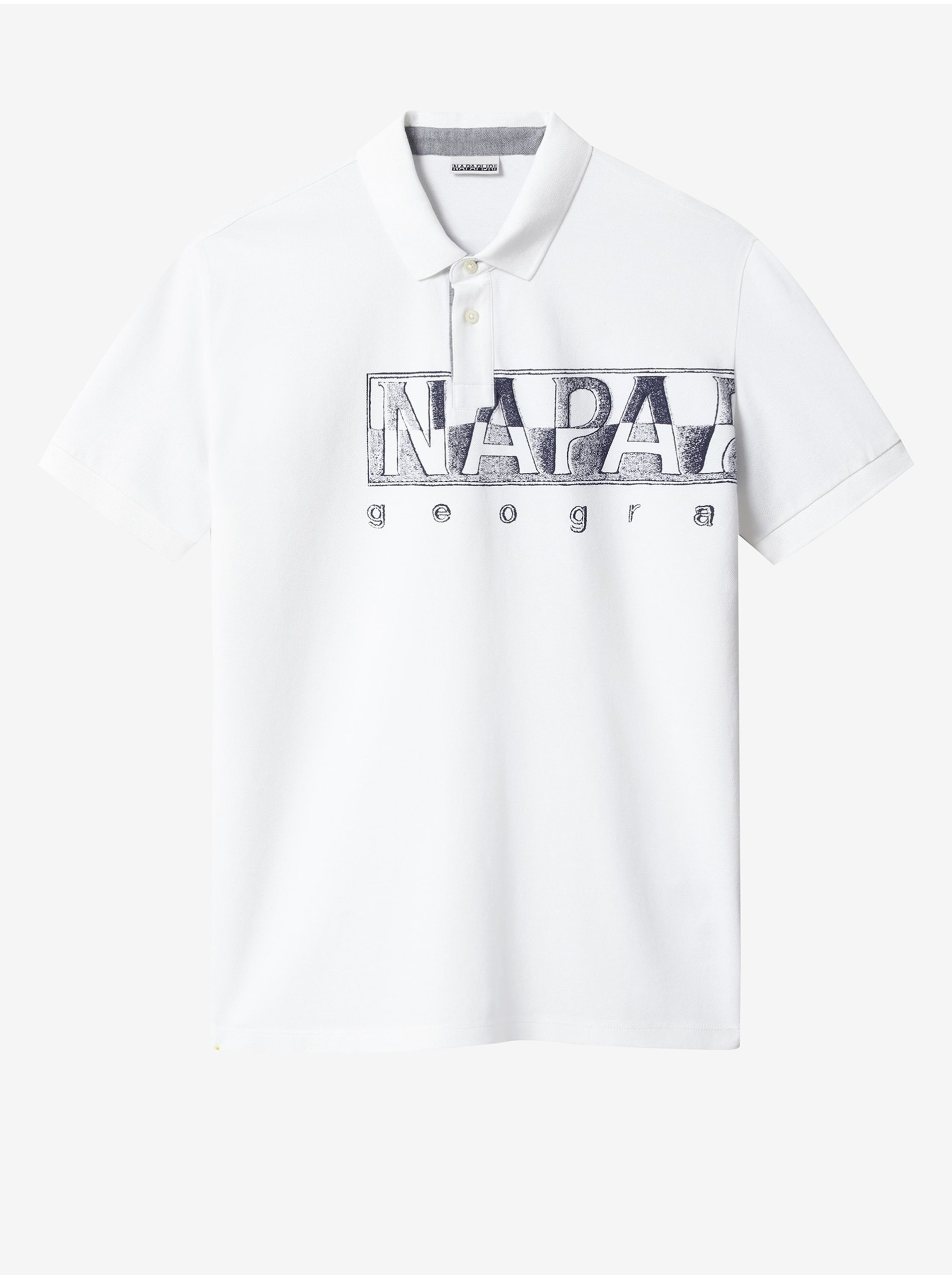 Levně Bílé pánské tričko s potiskem Napapijri Eallar