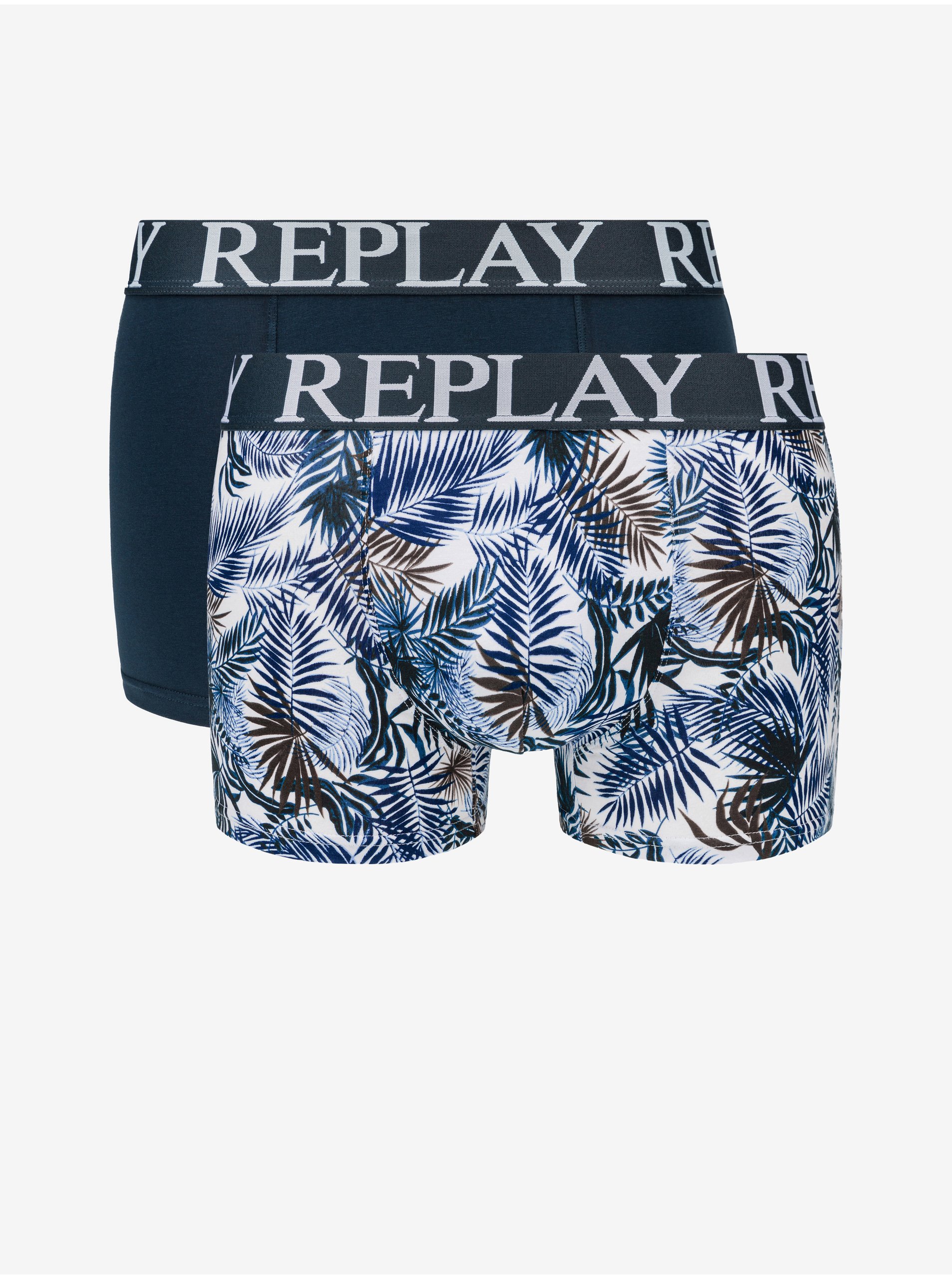 E-shop Sada dvou boxerek v modré barvě Replay Foliage