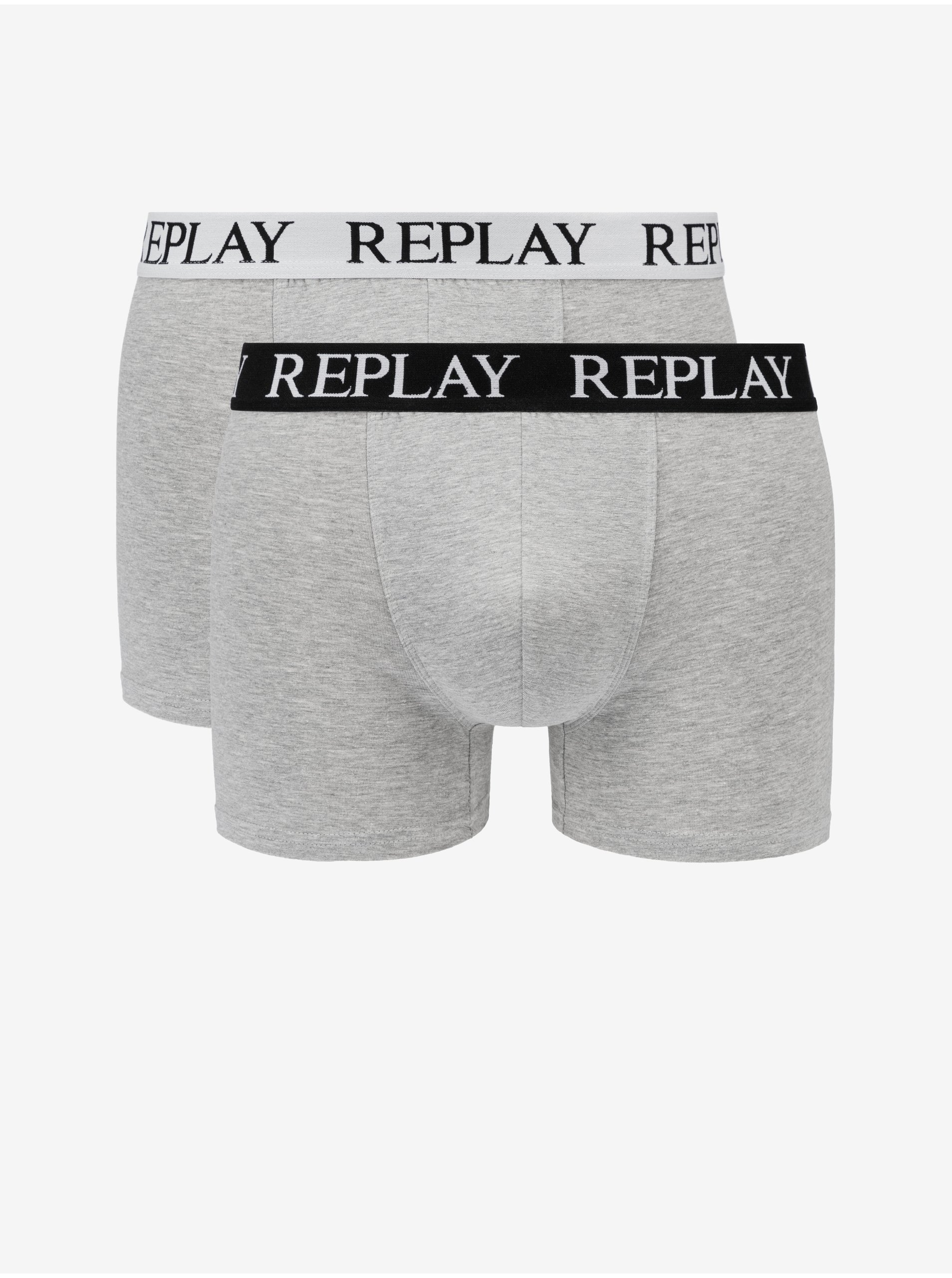 E-shop Sada dvou světle šedých boxerek Replay