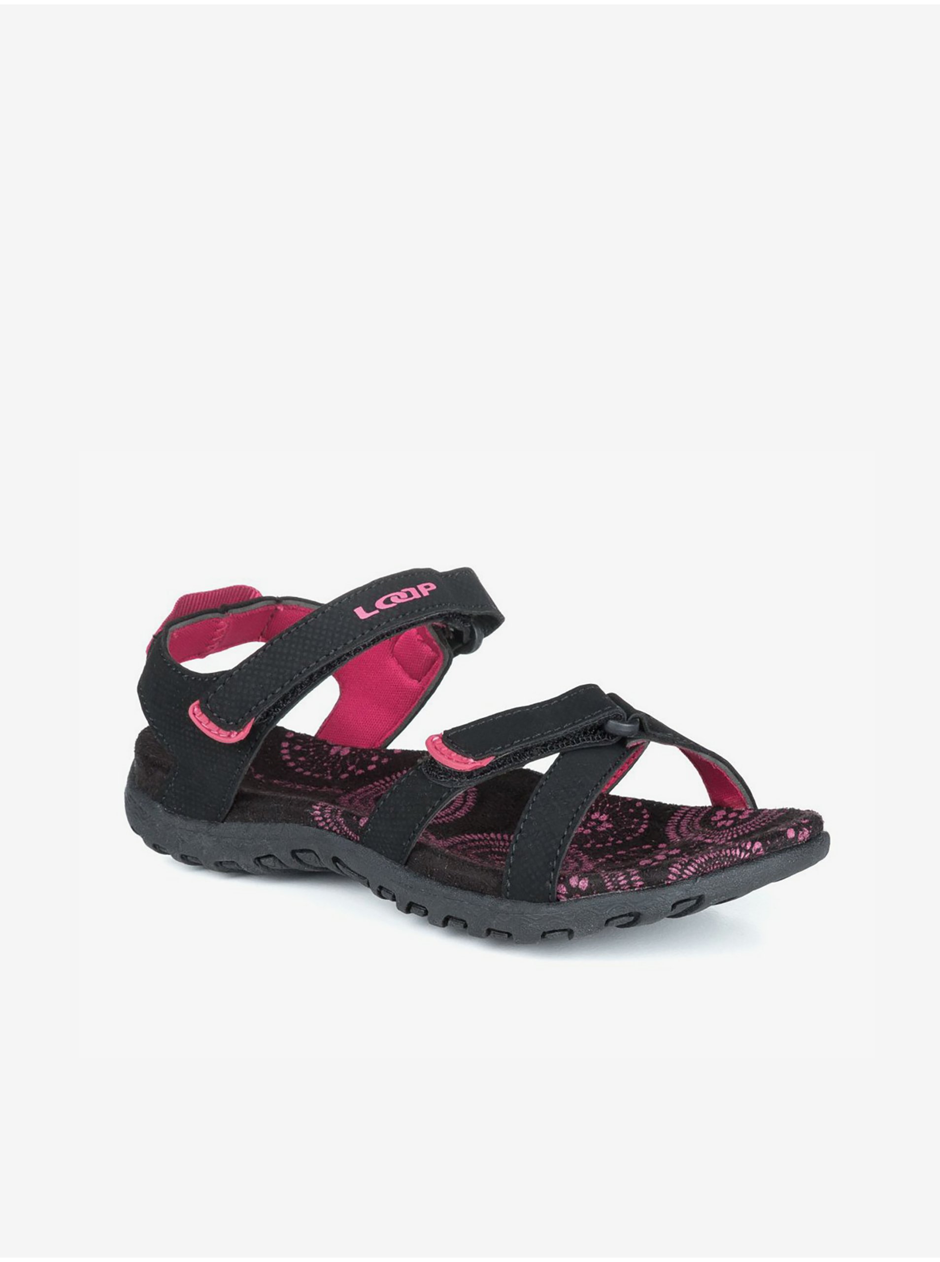 Levně Růžovo-černé holčičí sandály Loap Simma
