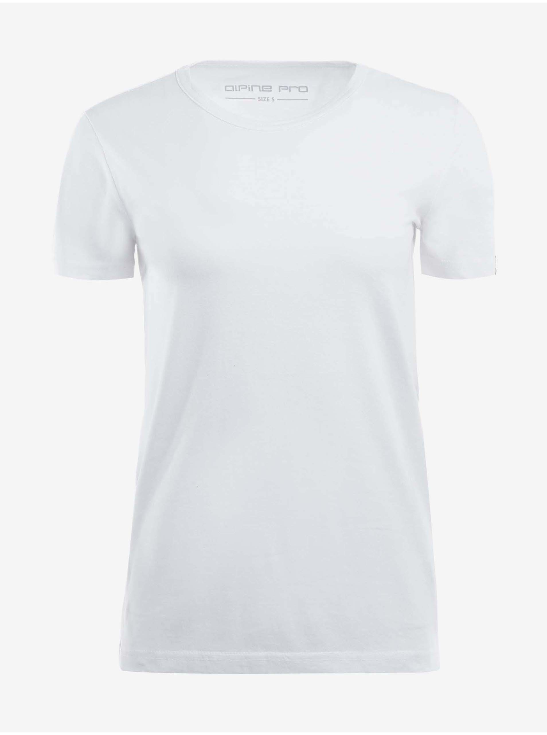 Levně Bílé dámské basic tričko Alpine Pro Hersa