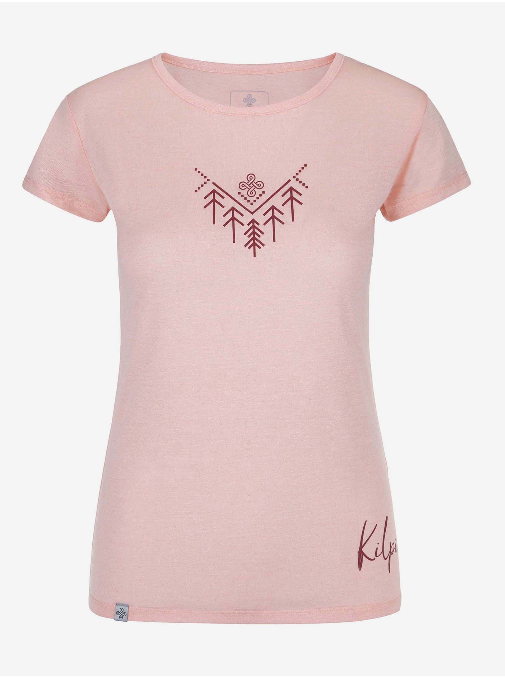 Levně Světle růžové dámské tričko Kilpi Garove-W