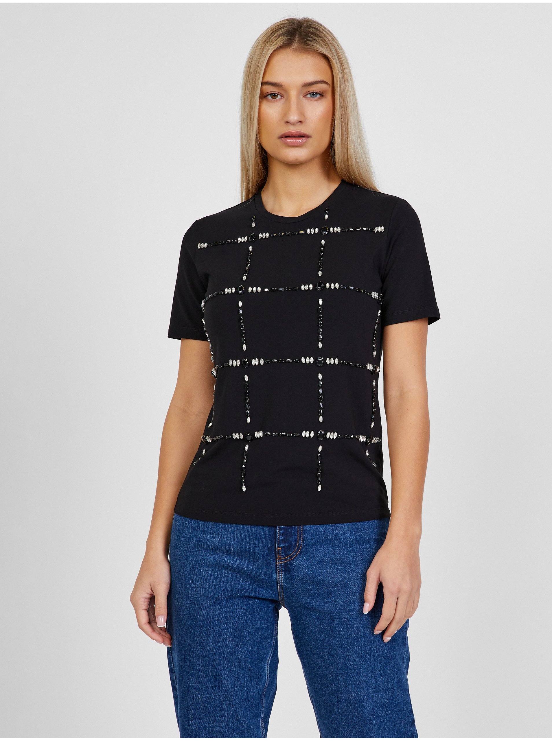 E-shop Černé dámské vzorované tričko Liu Jo