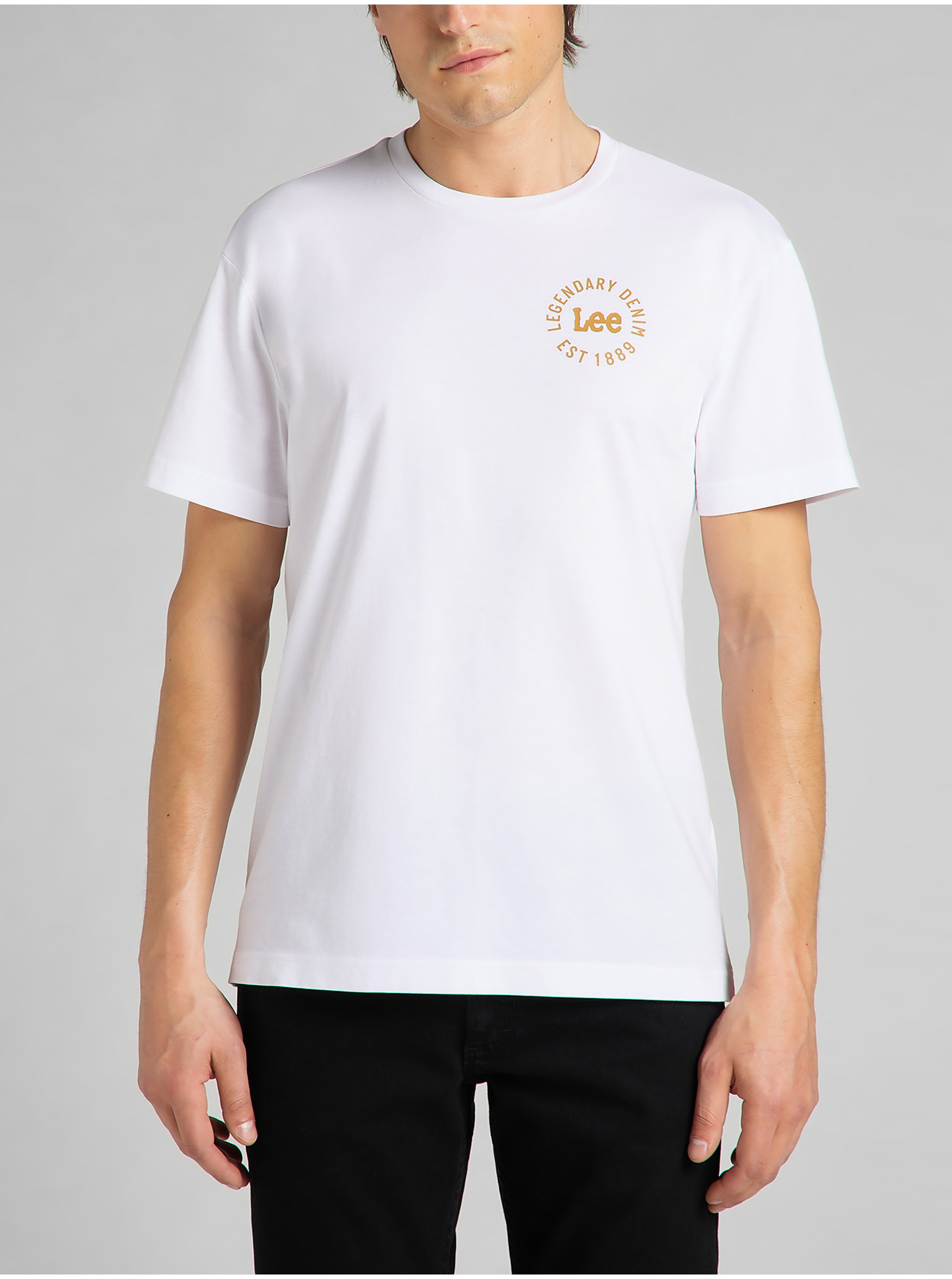 Levně Bílé pánské tričko Lee Small