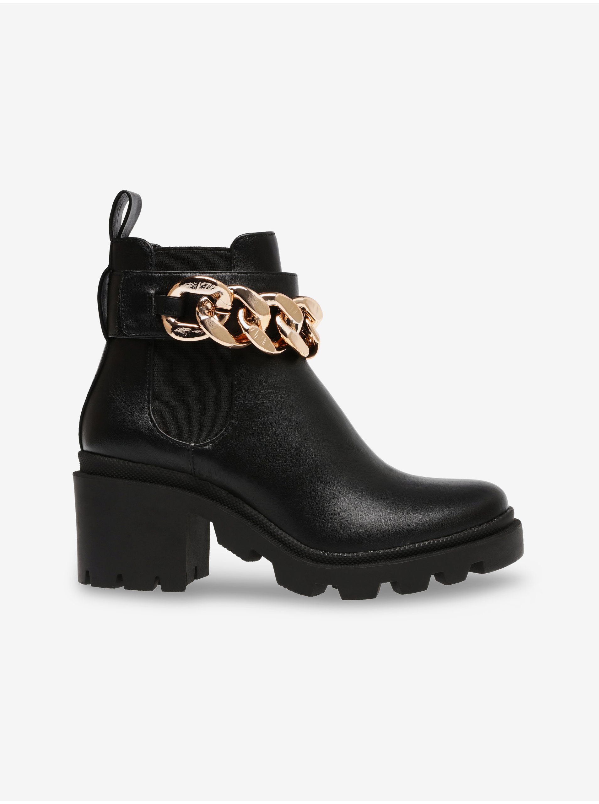 E-shop Čierne dámske členkové topánky na podpätku Steve Madden Amulet