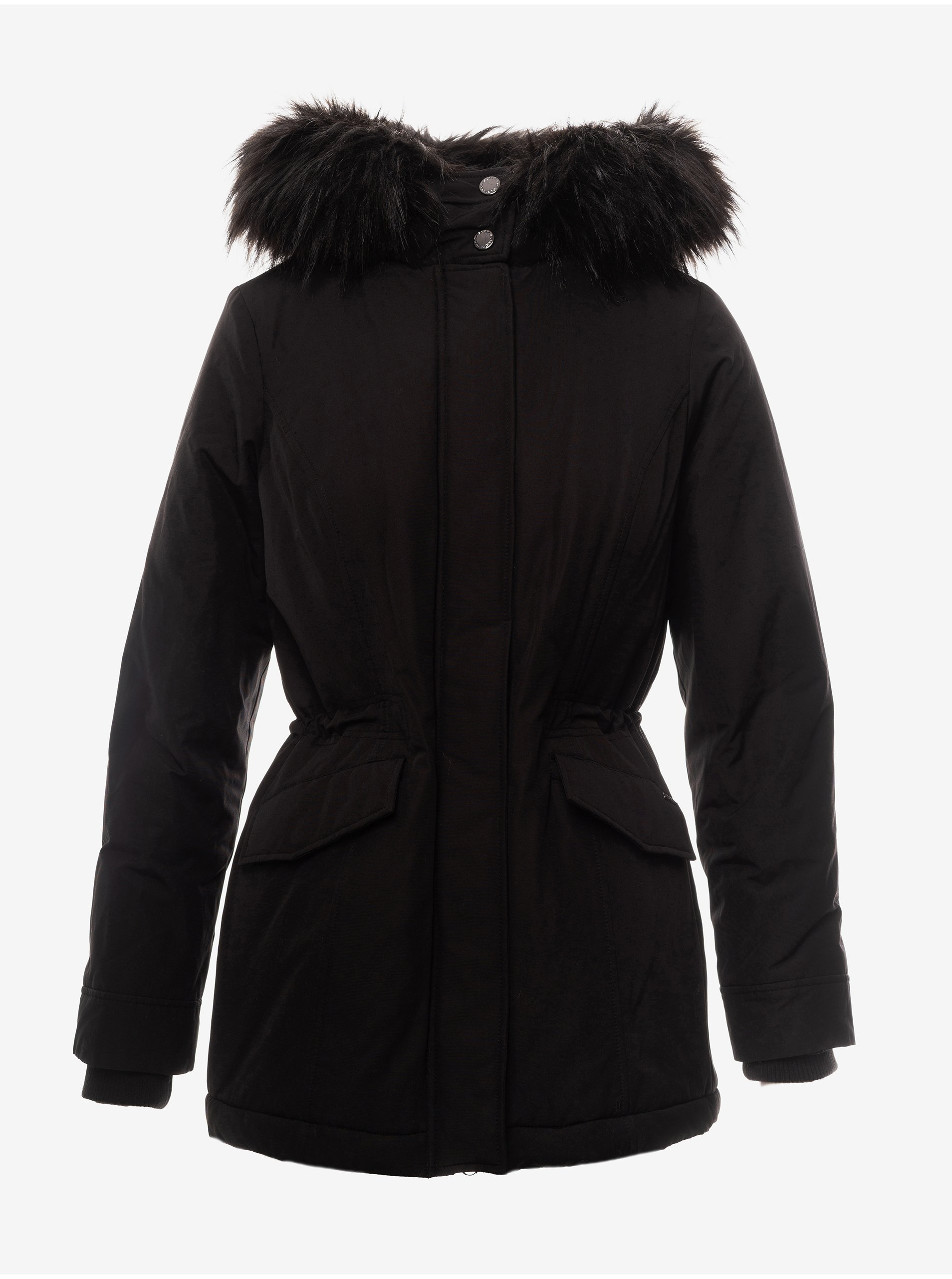 Levně Černá dámská zimní bunda s umělým kožíškem GAS Nichelle