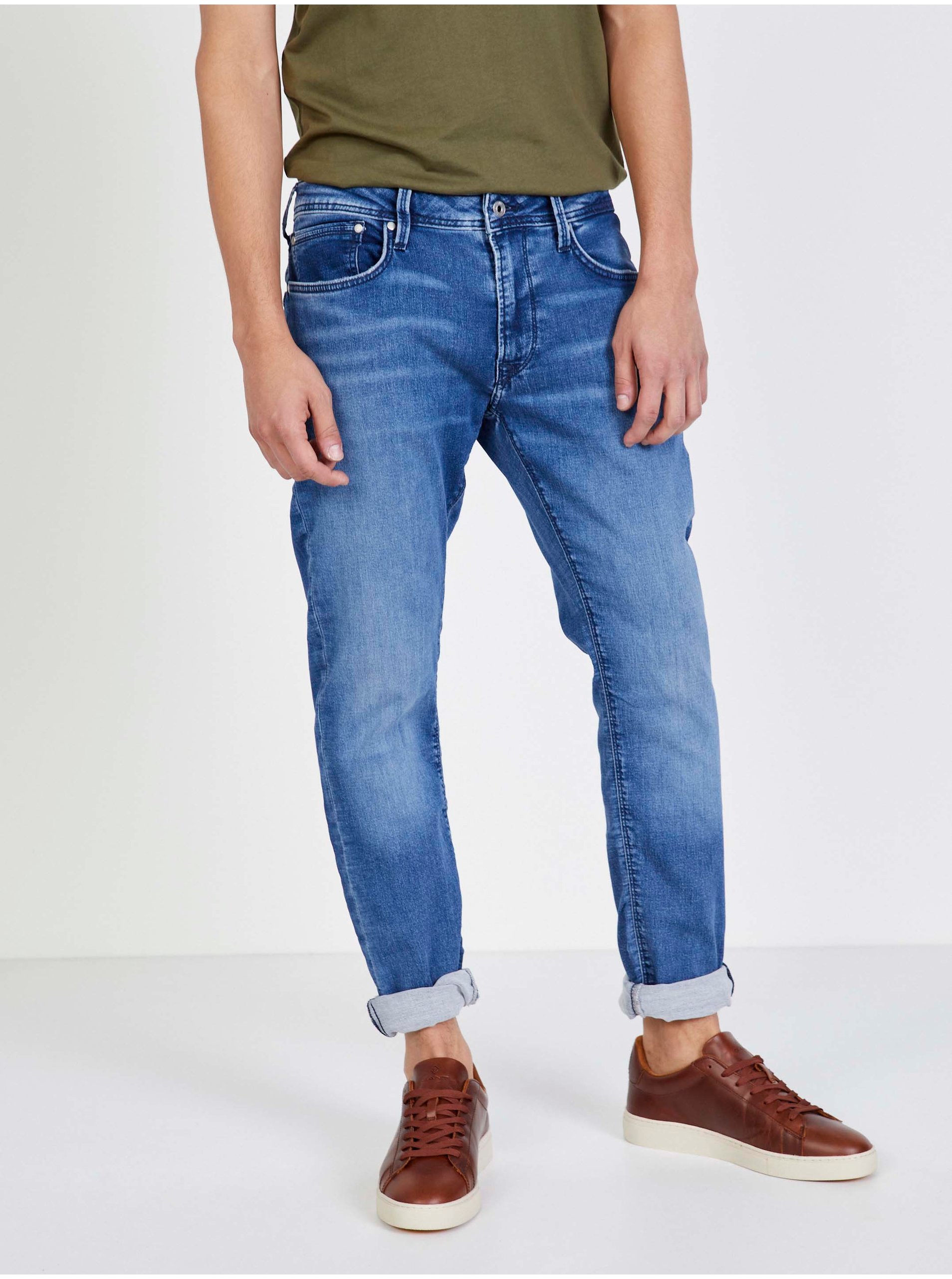 E-shop Modré pánské straight fit džíny Pepe Jeans Stanley
