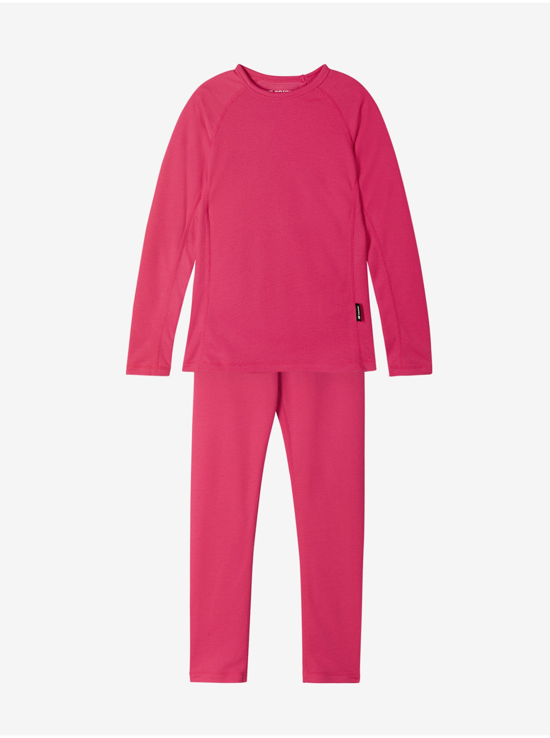 Lacno Tmavoružový dievčenský set funkčného trička a nohavíc Reima Lani
