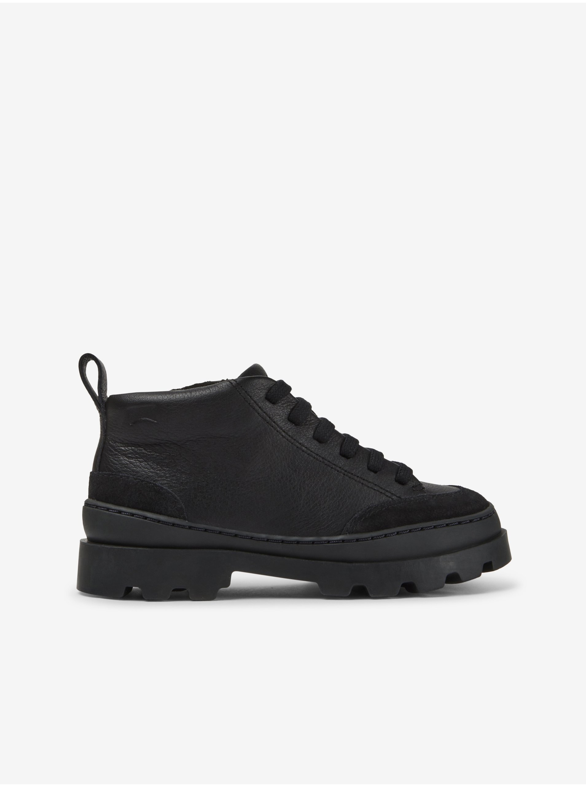 Lacno Čierne dievčenské kožené topánky Camper Brutus