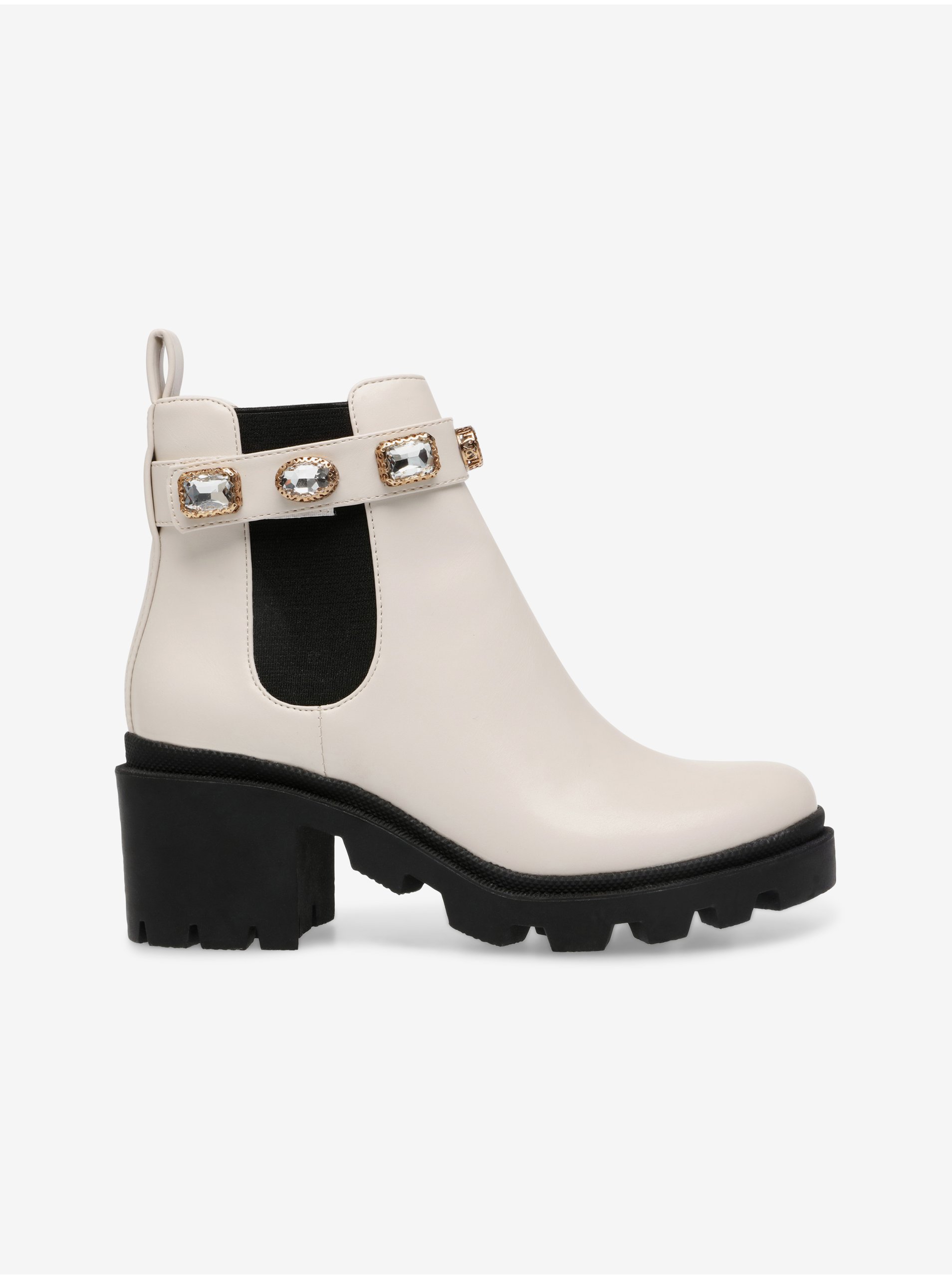 E-shop Krémové dámské kotníkové boty na podpatku Steve Madden Amulet