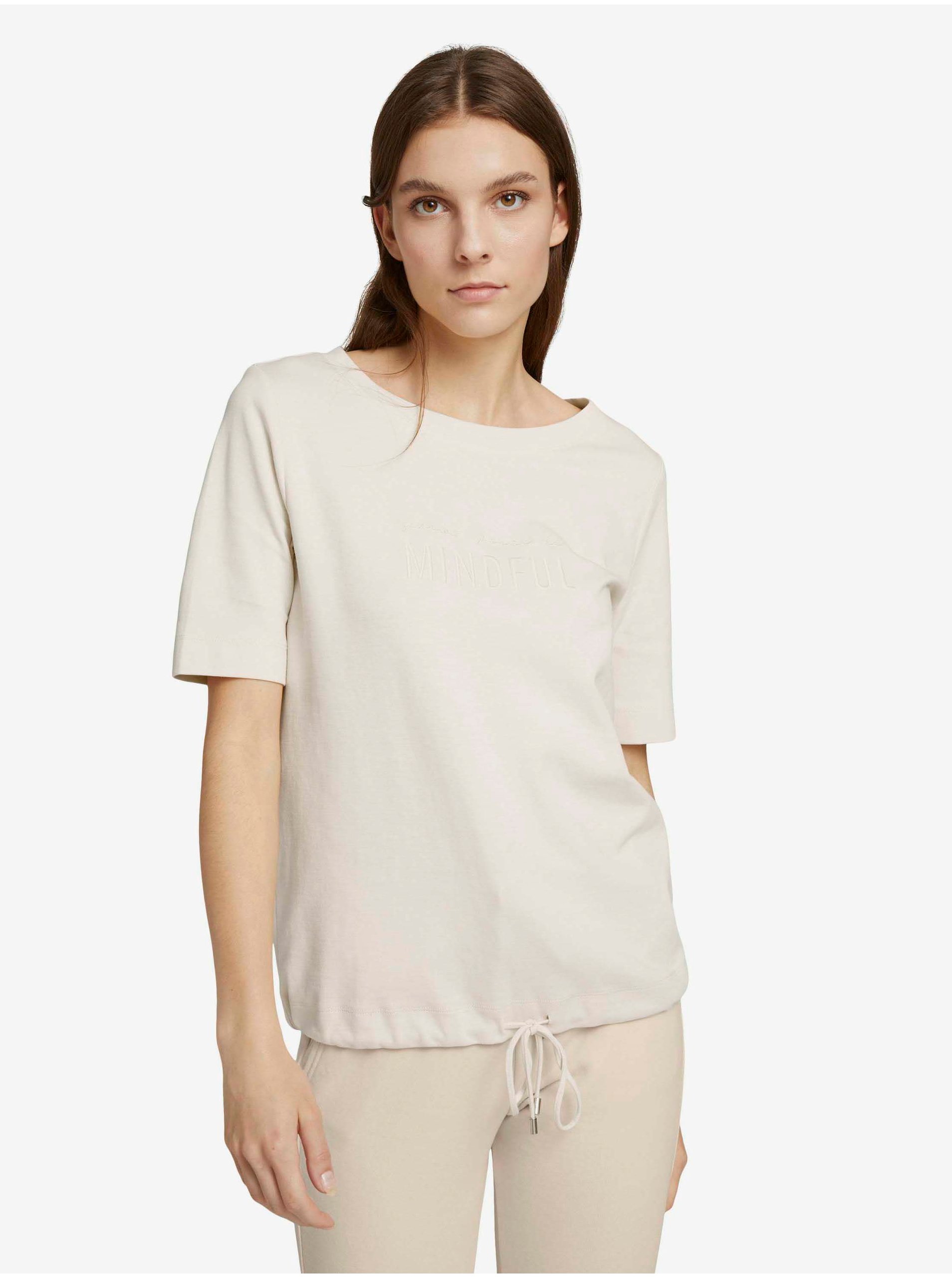 E-shop Krémové dámske tričko Tom Tailor Denim