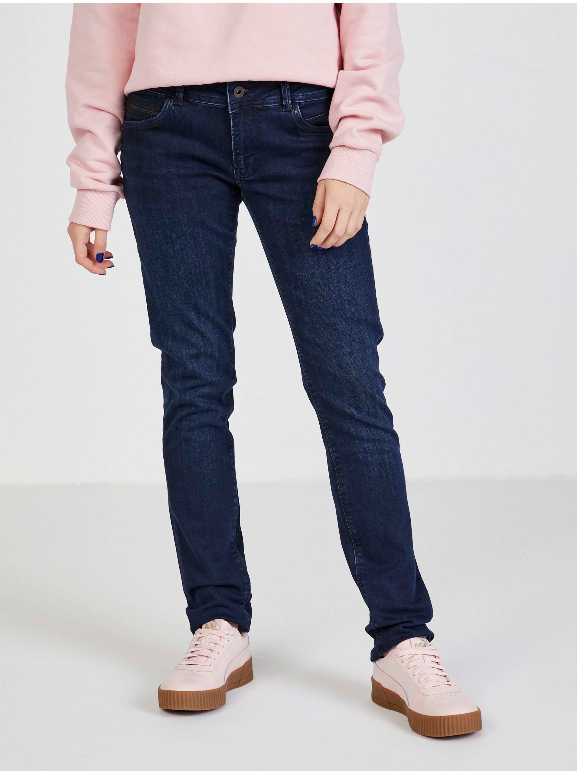 E-shop Tmavě modré dámské straight fit džíny Pepe Jeans New Brooke