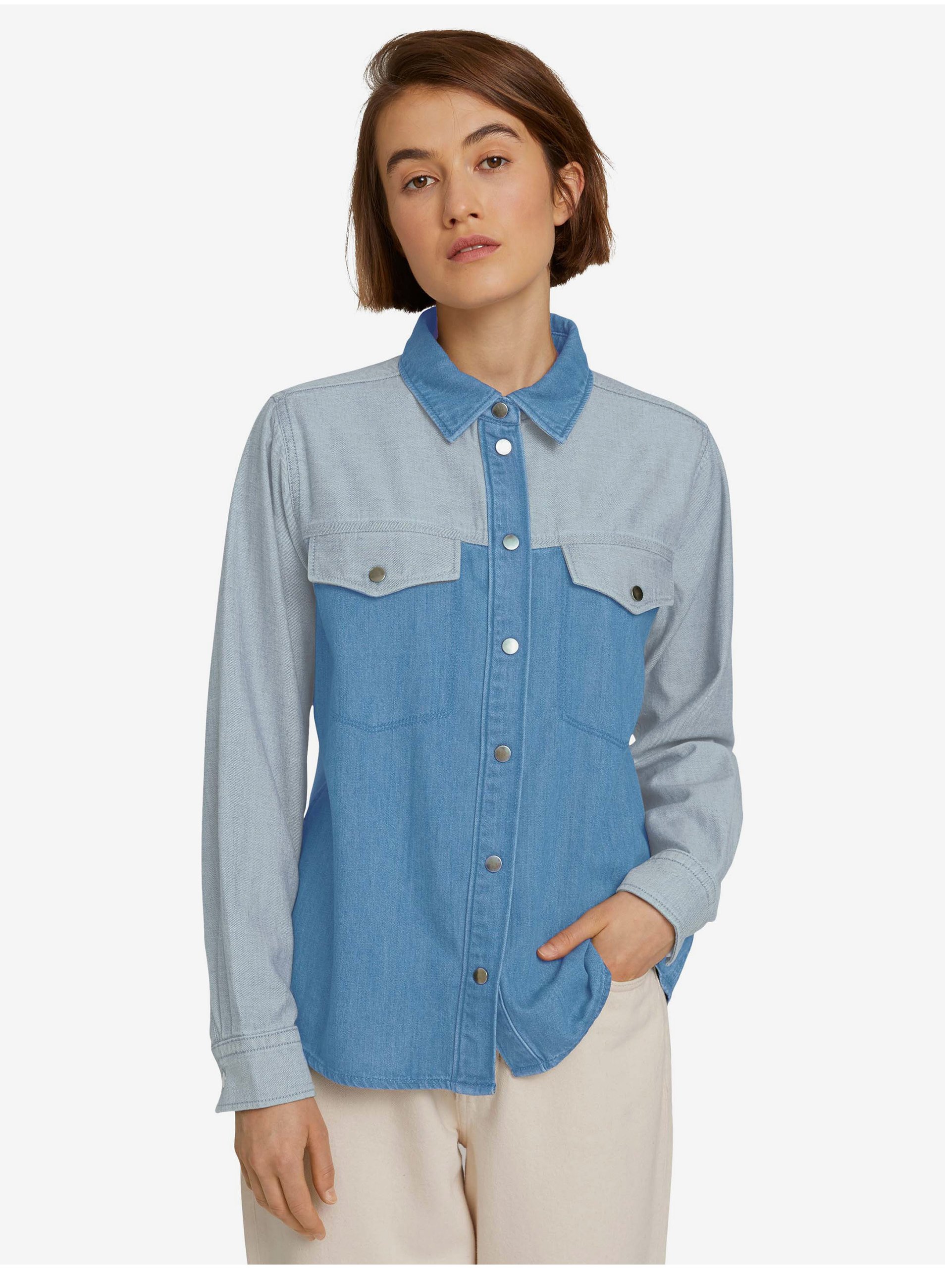 Levně Modrá dámská džínová košile Tom Tailor Denim