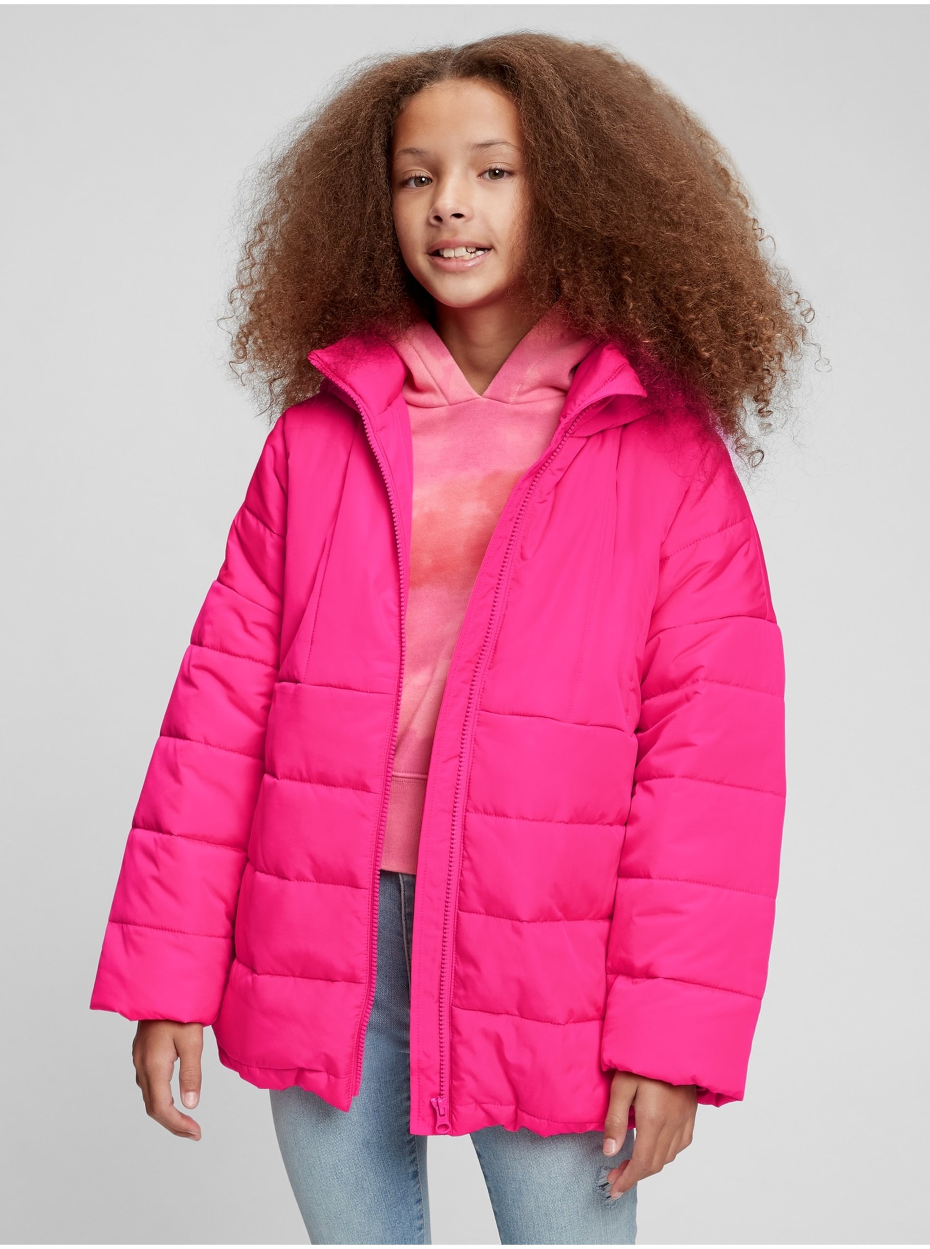 E-shop Růžová holčičí bunda prošívaná GAP